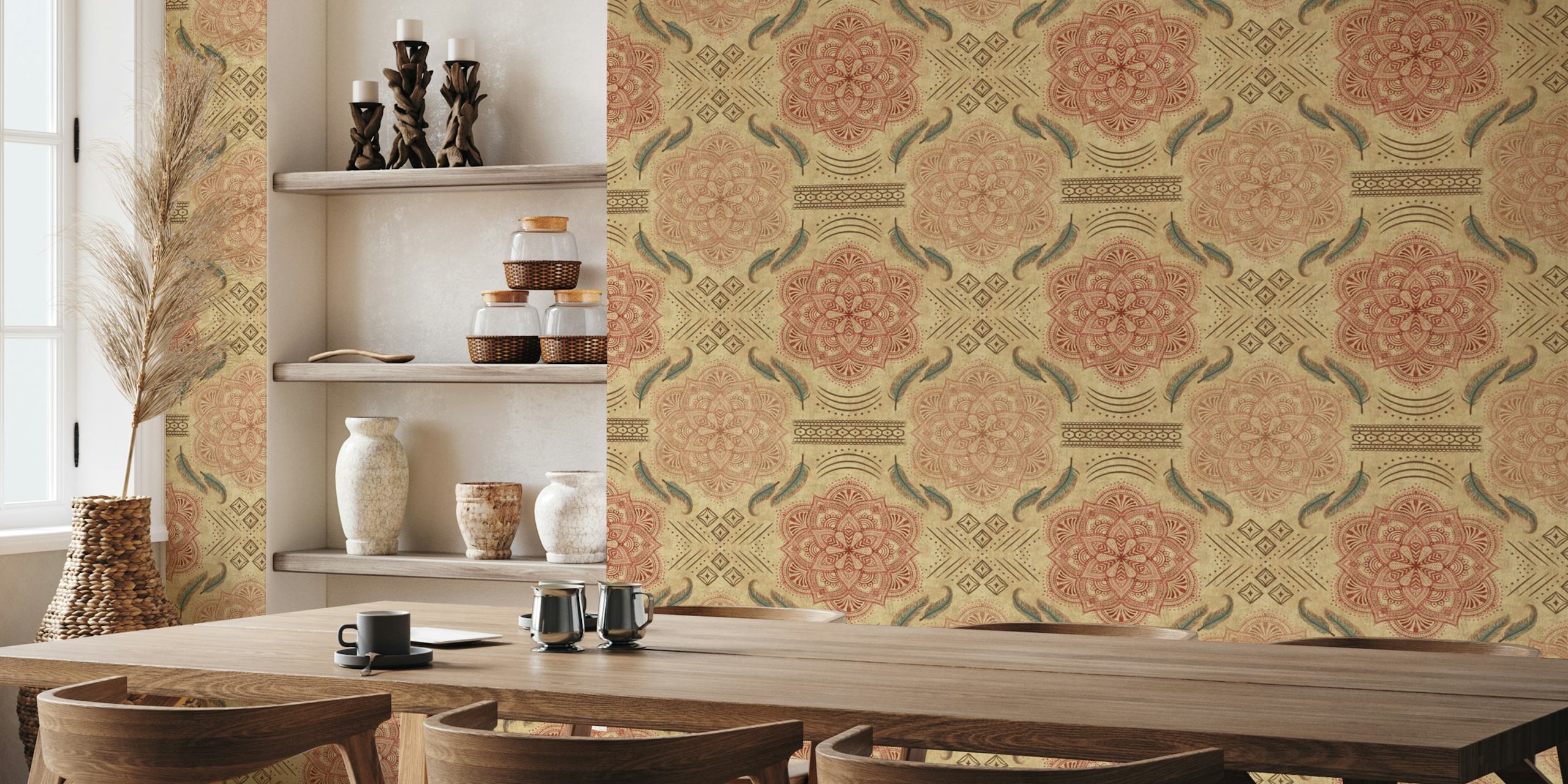 Bohemian Mandala Dream tapet i et rom