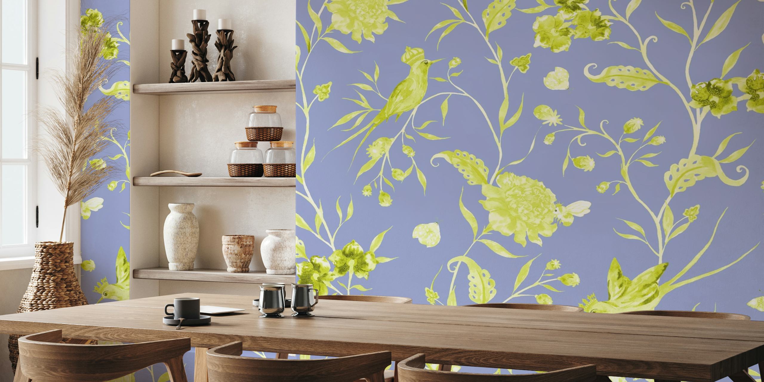 Papier Peint Floral Kuchka Rahasya - 2 Avec Des Oiseaux Dans Une Pièce
