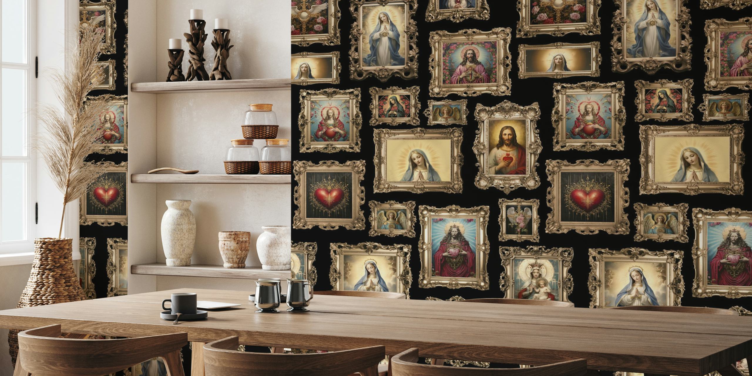 Heavenly Baroque Iconic Holy Frames papel de parede no quarto