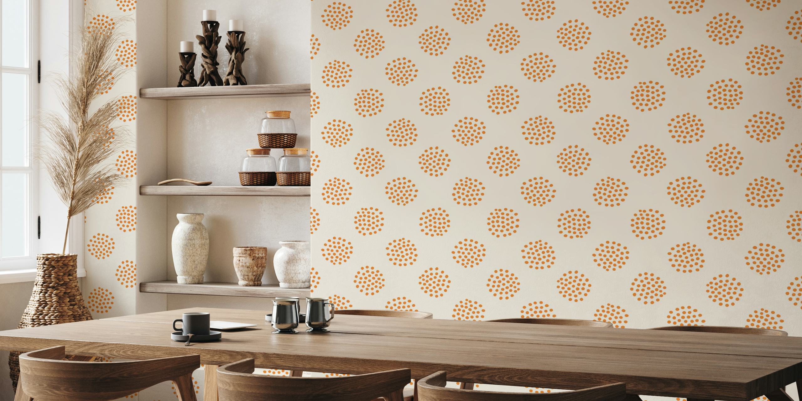 Yellow and orange dot pattern wallpaper