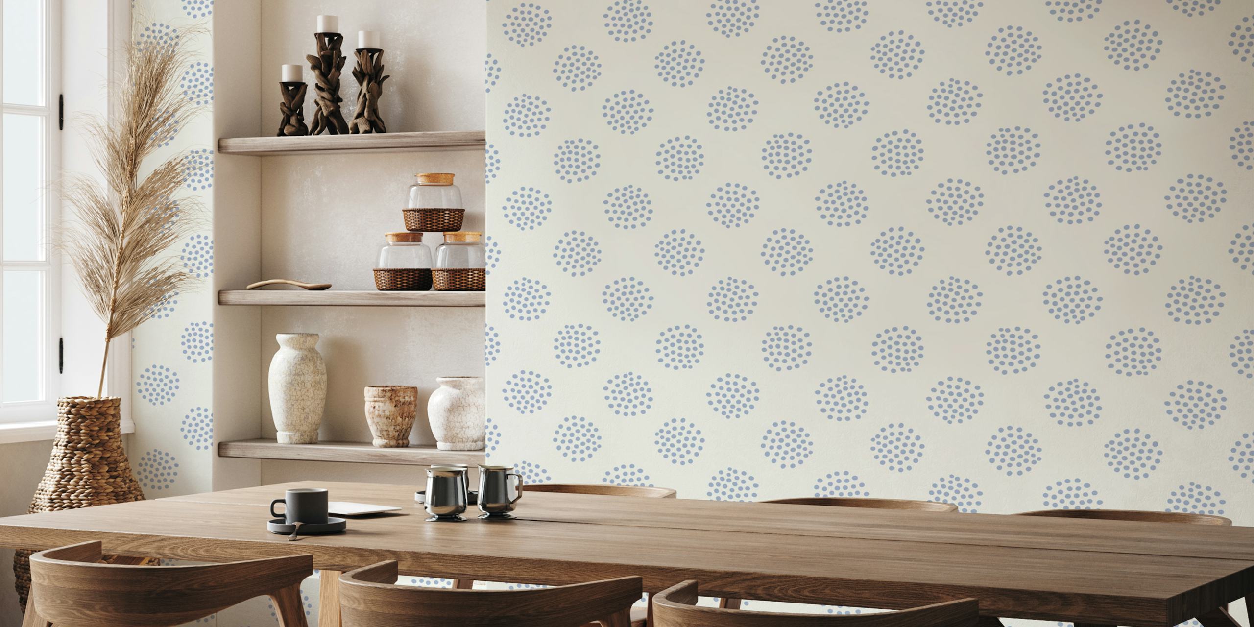 Dotty Dots blue tapet i et rom
