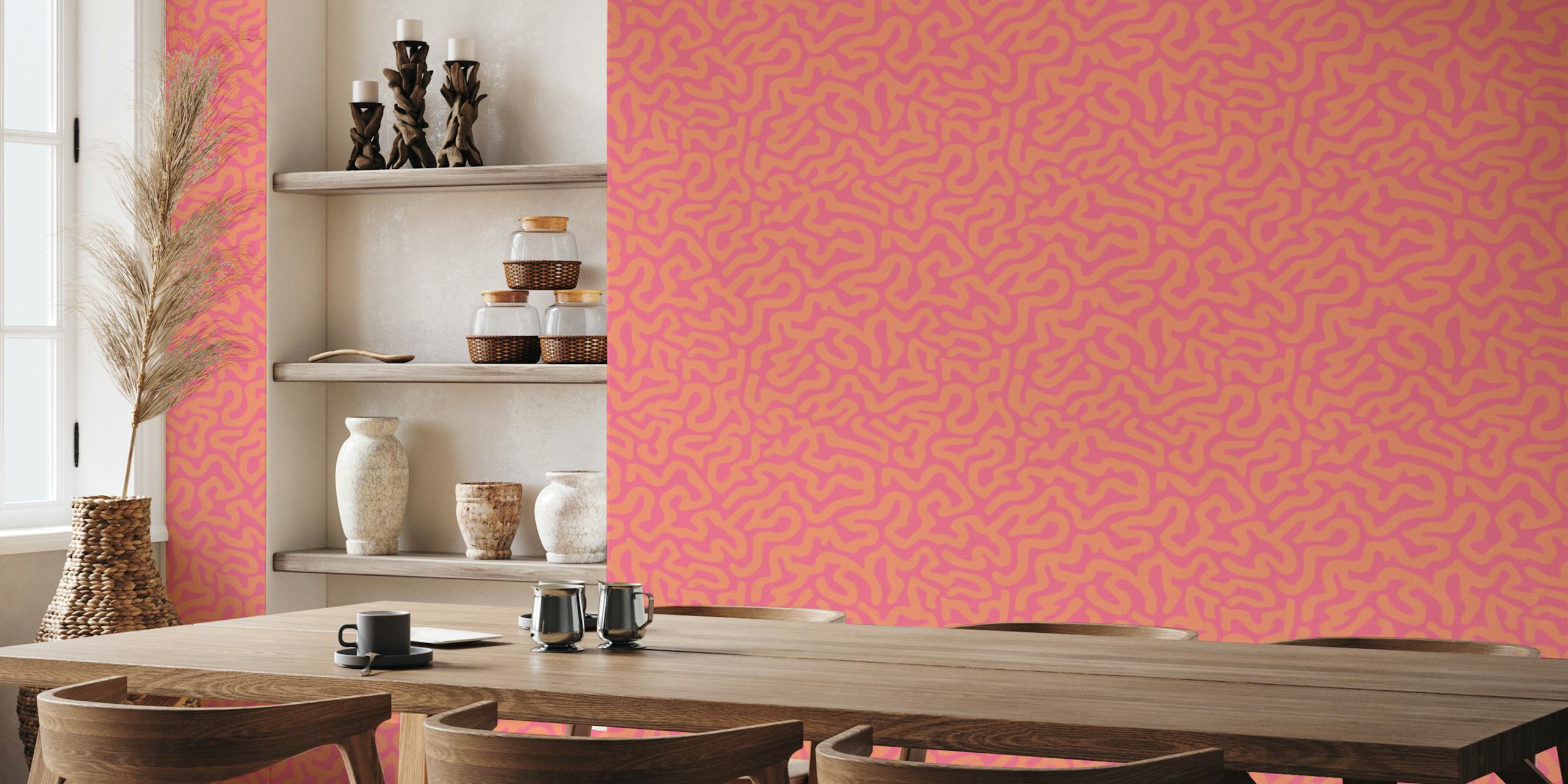 Brainy Abstract Coral Reef wallpaper in a room