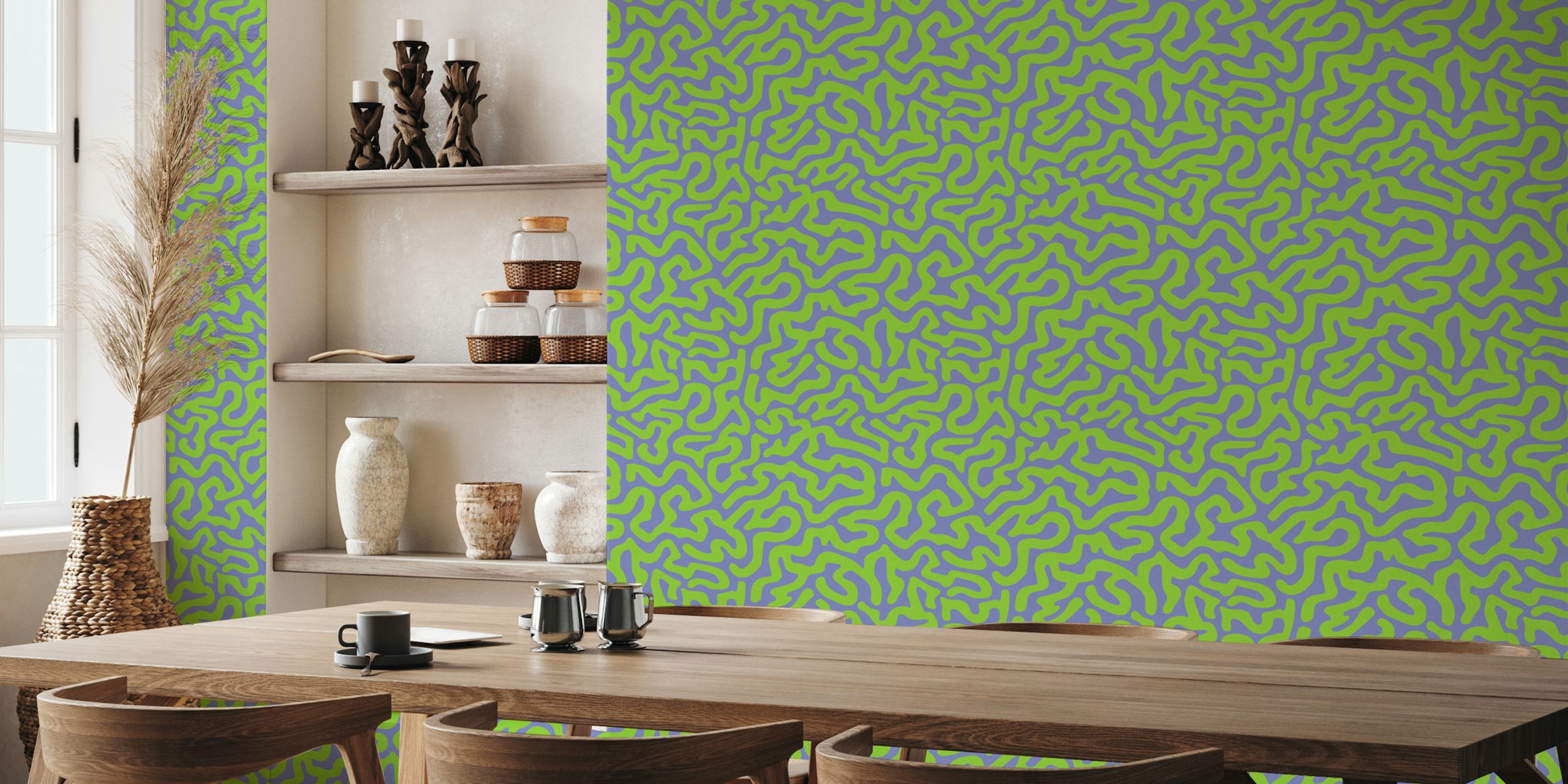 Brainy Abstract Coral Reef Coastal Lime tapet