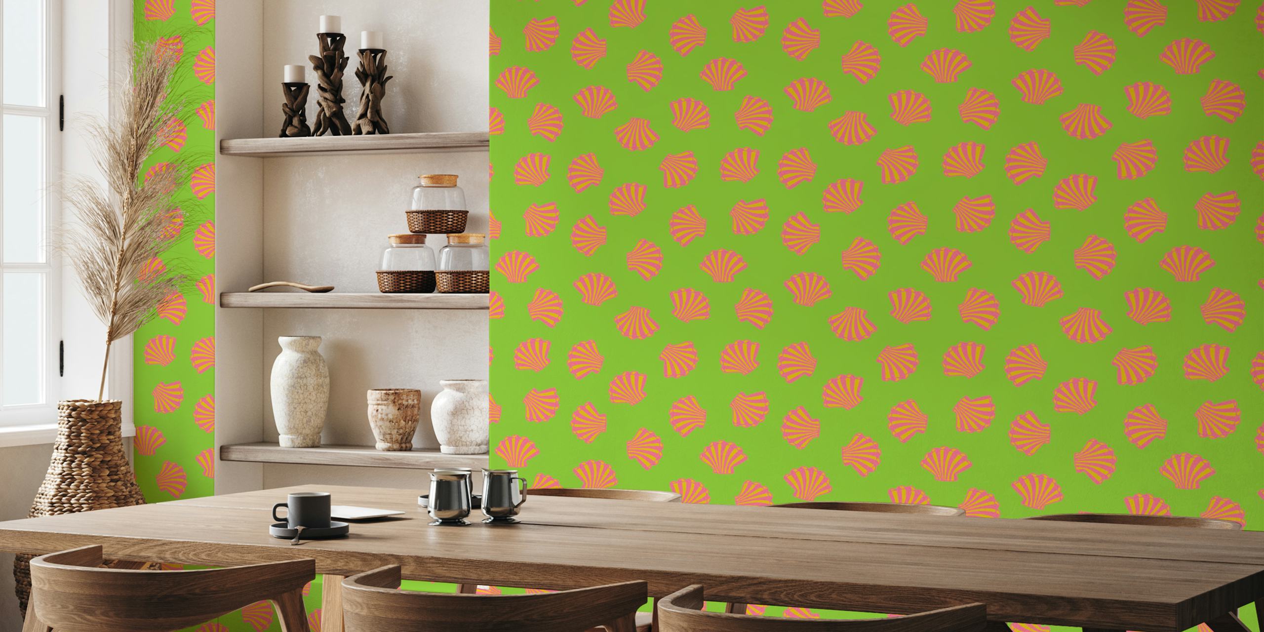 Seashells Coast wallpaper in a bright room