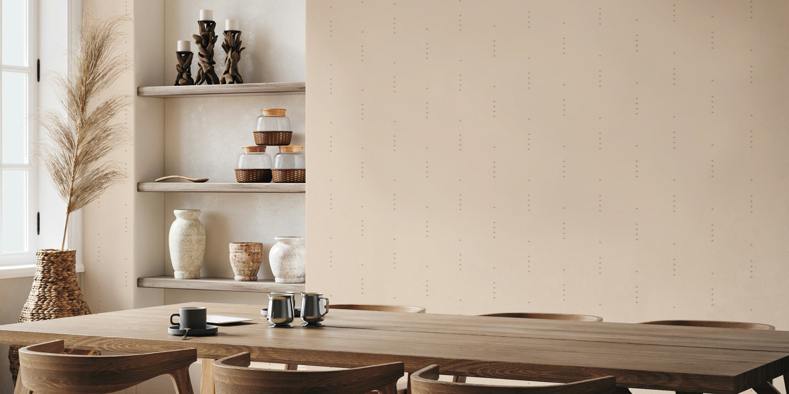 Minimalist abstract geometric pattern in soft pink tones wallpaper
