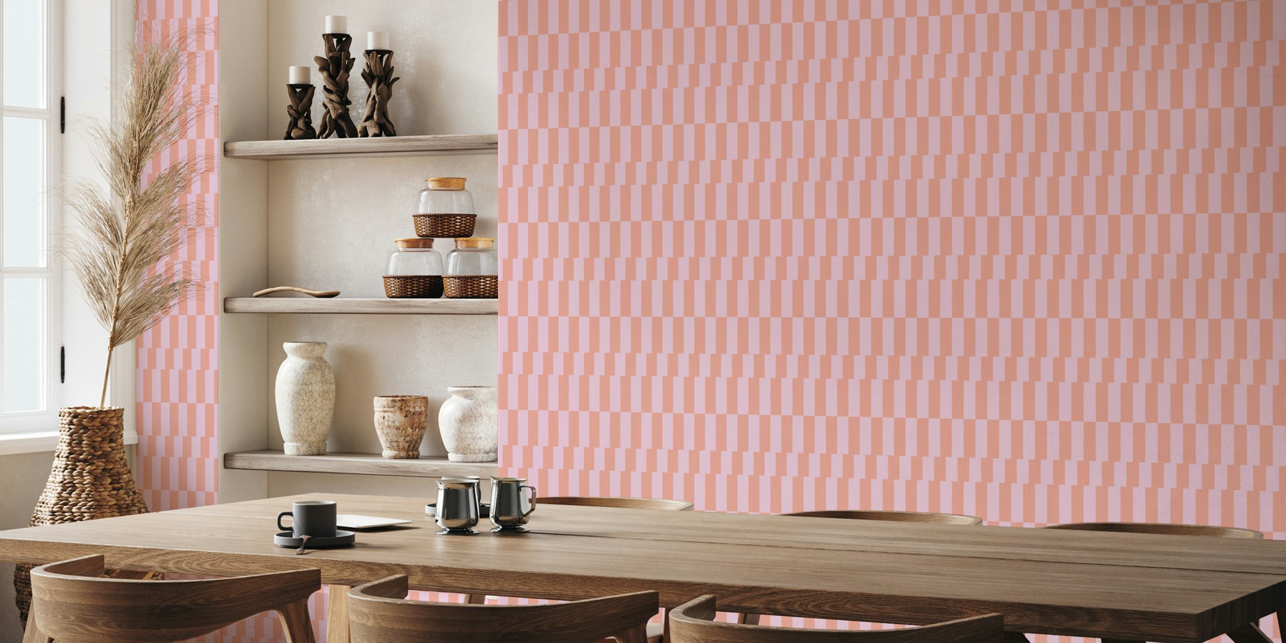 New Stripes Apricot tapet i et rum