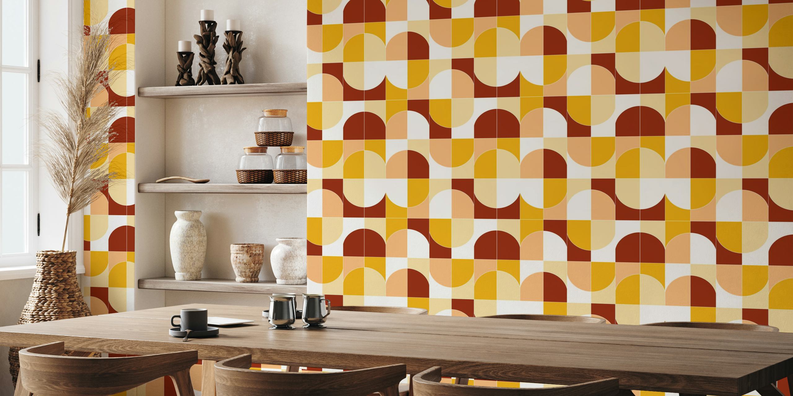 Bold Geo Tiles 03 wallpaper design in a room