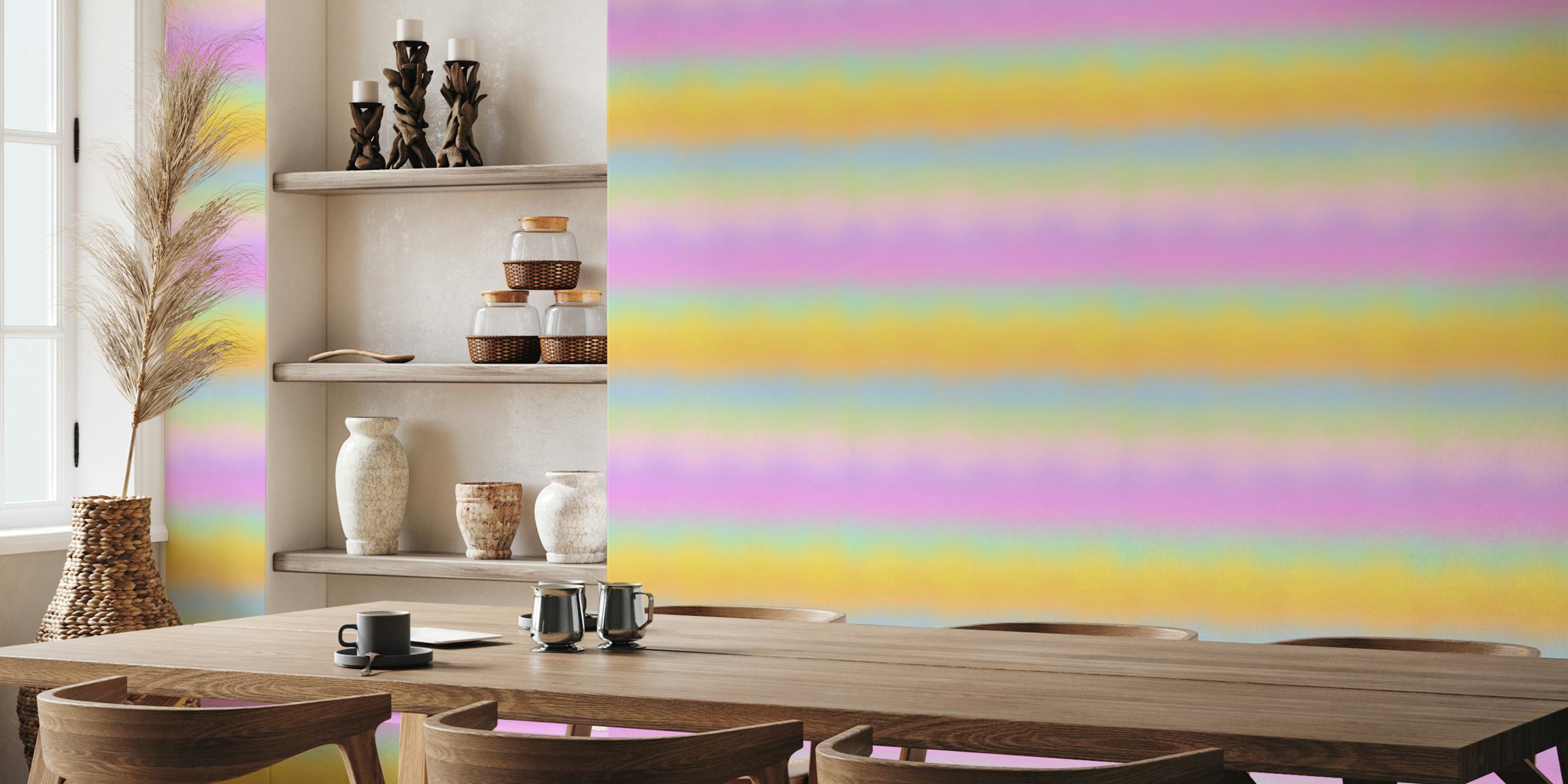 Soft Rainbow Hues wallpaper in a room