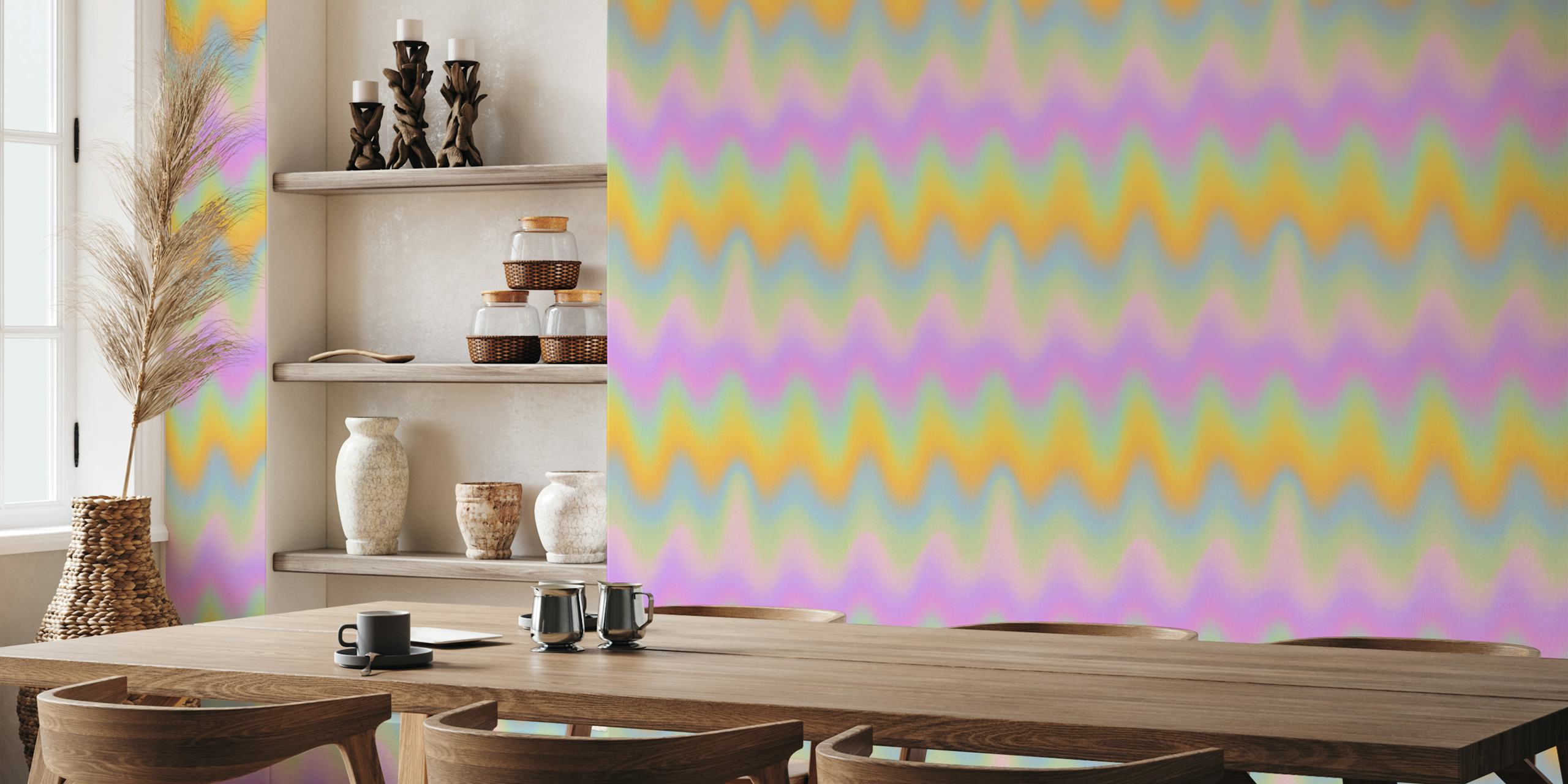 Dreamy Pastel Ripples tapet i ett rum