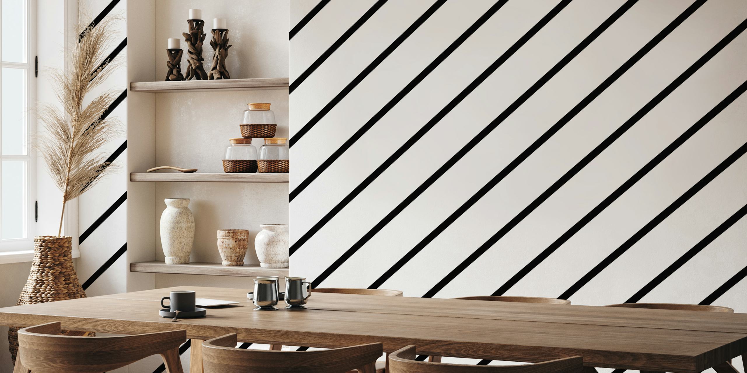 Diagonal pinstripe wallpaper displayed in a room
