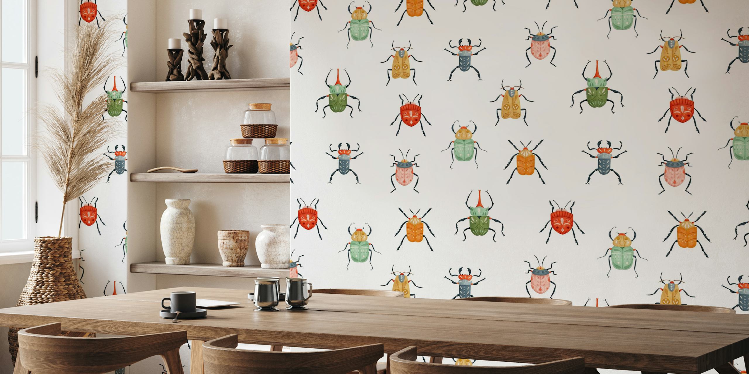 Bold Beetle wallpaper in a stylish room