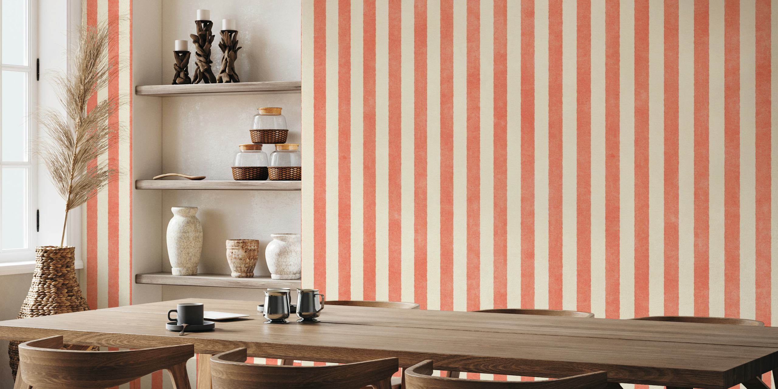 Stripes - 07 - Guava wallpaper in una stanza