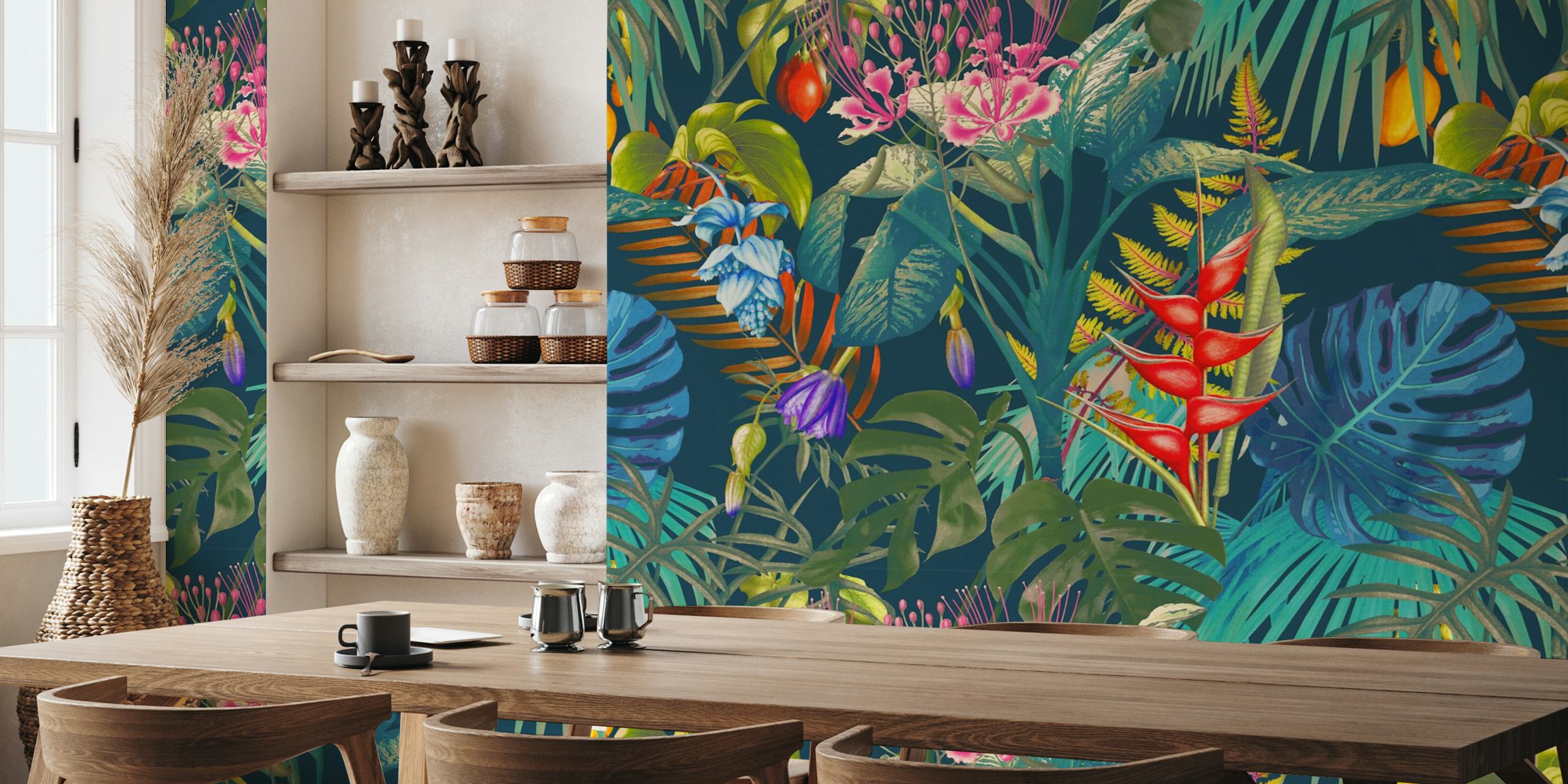 Dizajn tapeta Tropical Botanica u sobi