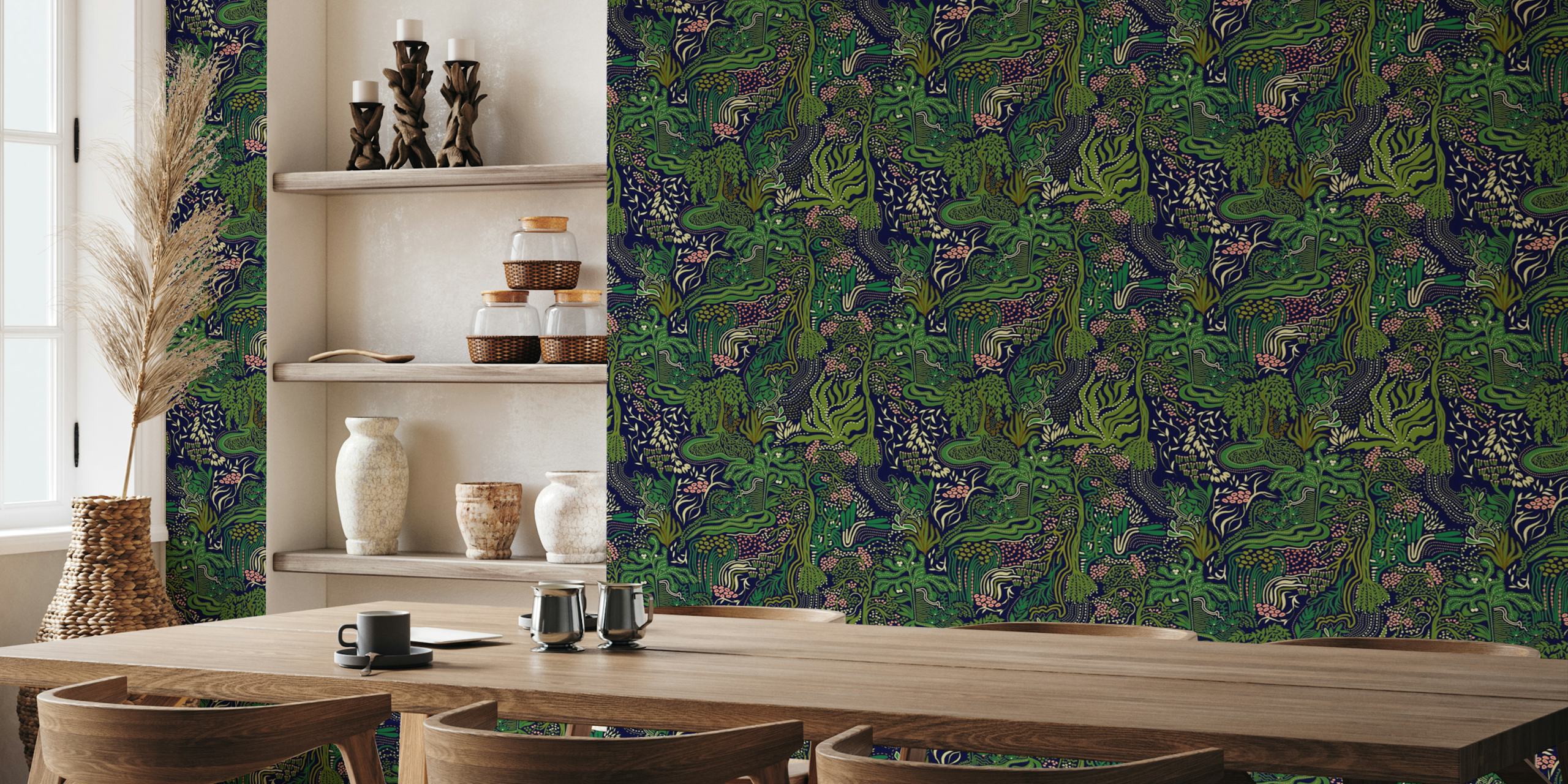 Mystical Jungle Escape wallpaper in a room