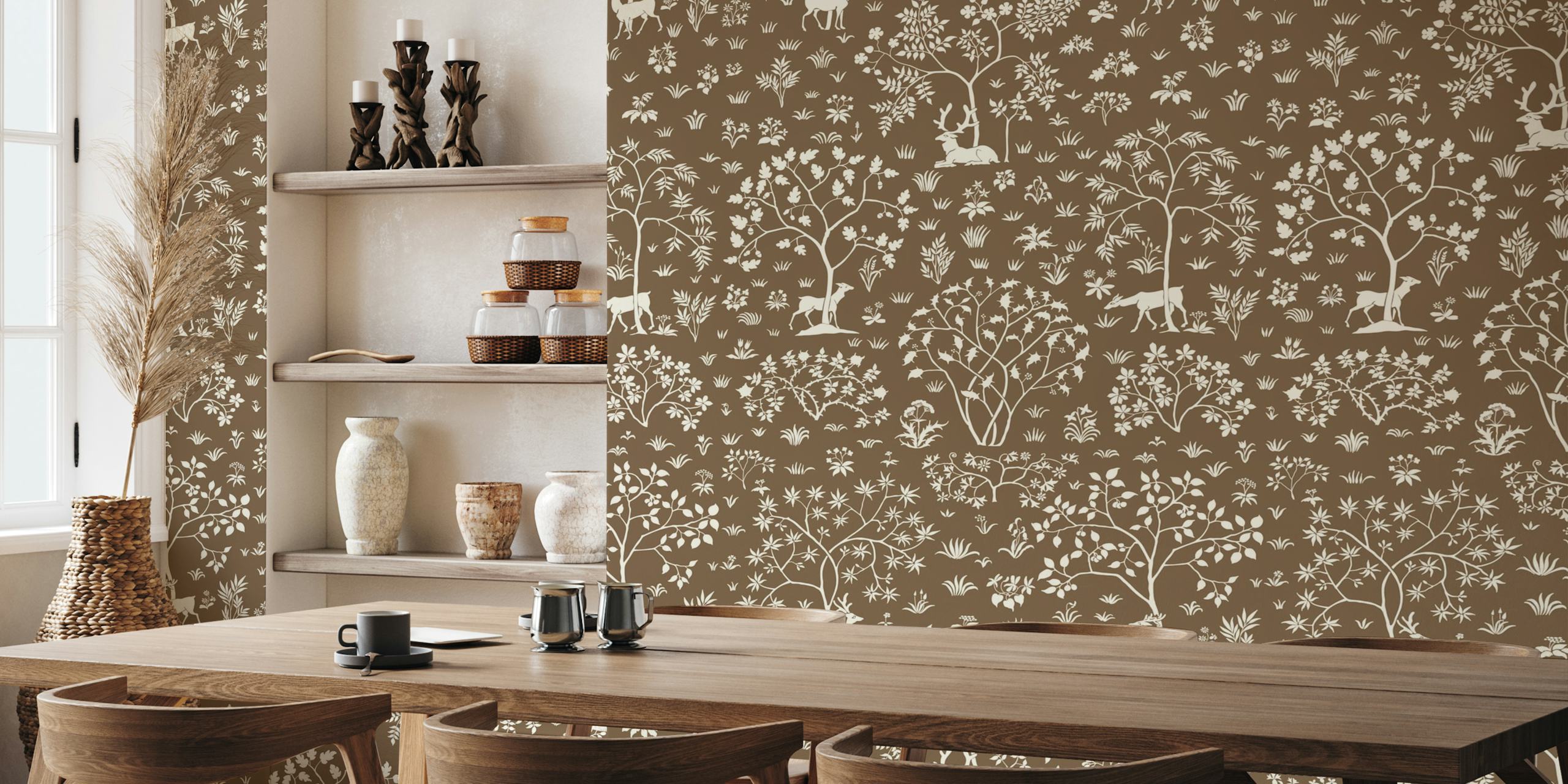 Vintage Meadow behang met hert ontwerp