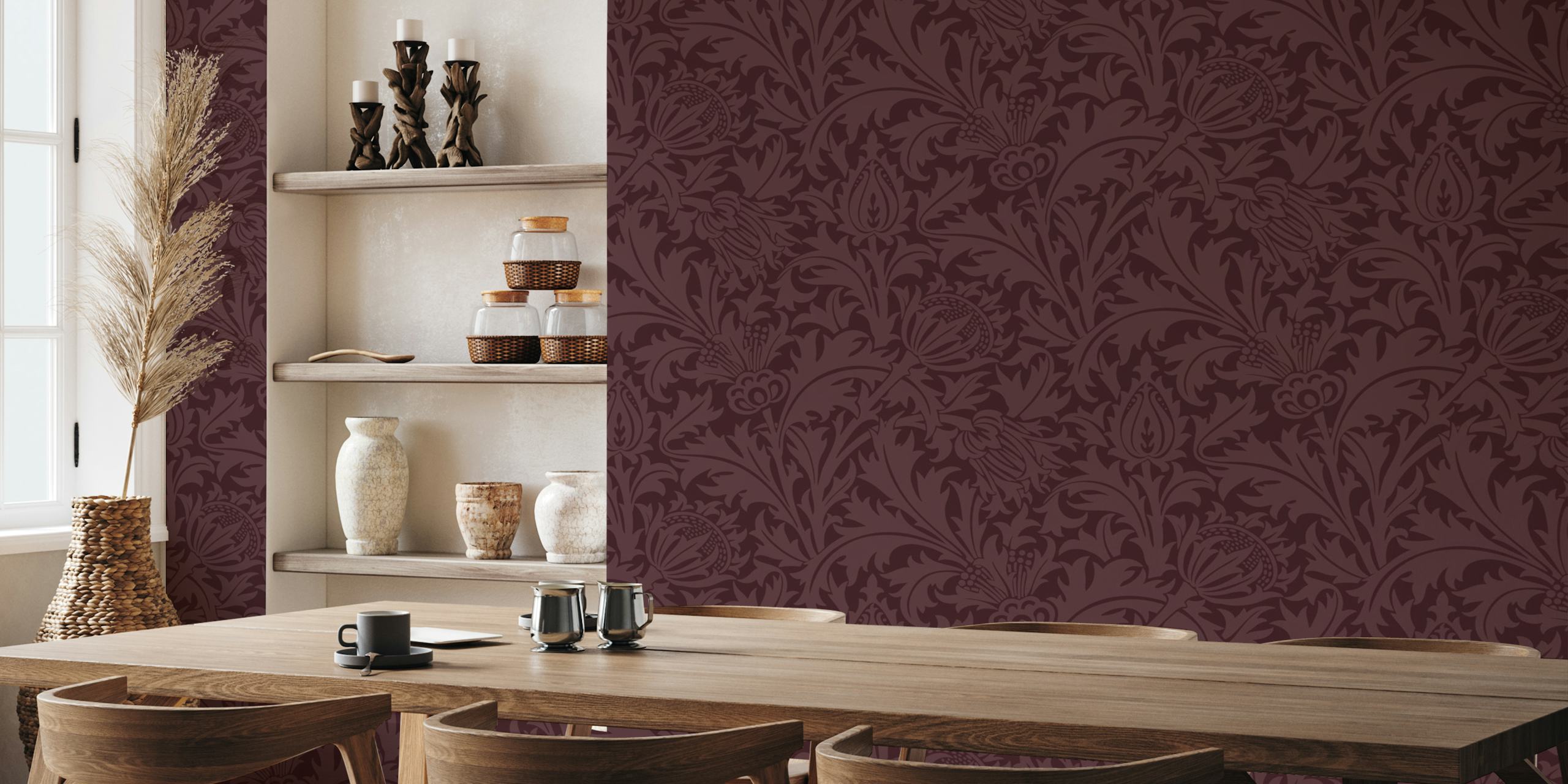 Victorian Pure Thistle 9 wallpaper in a room