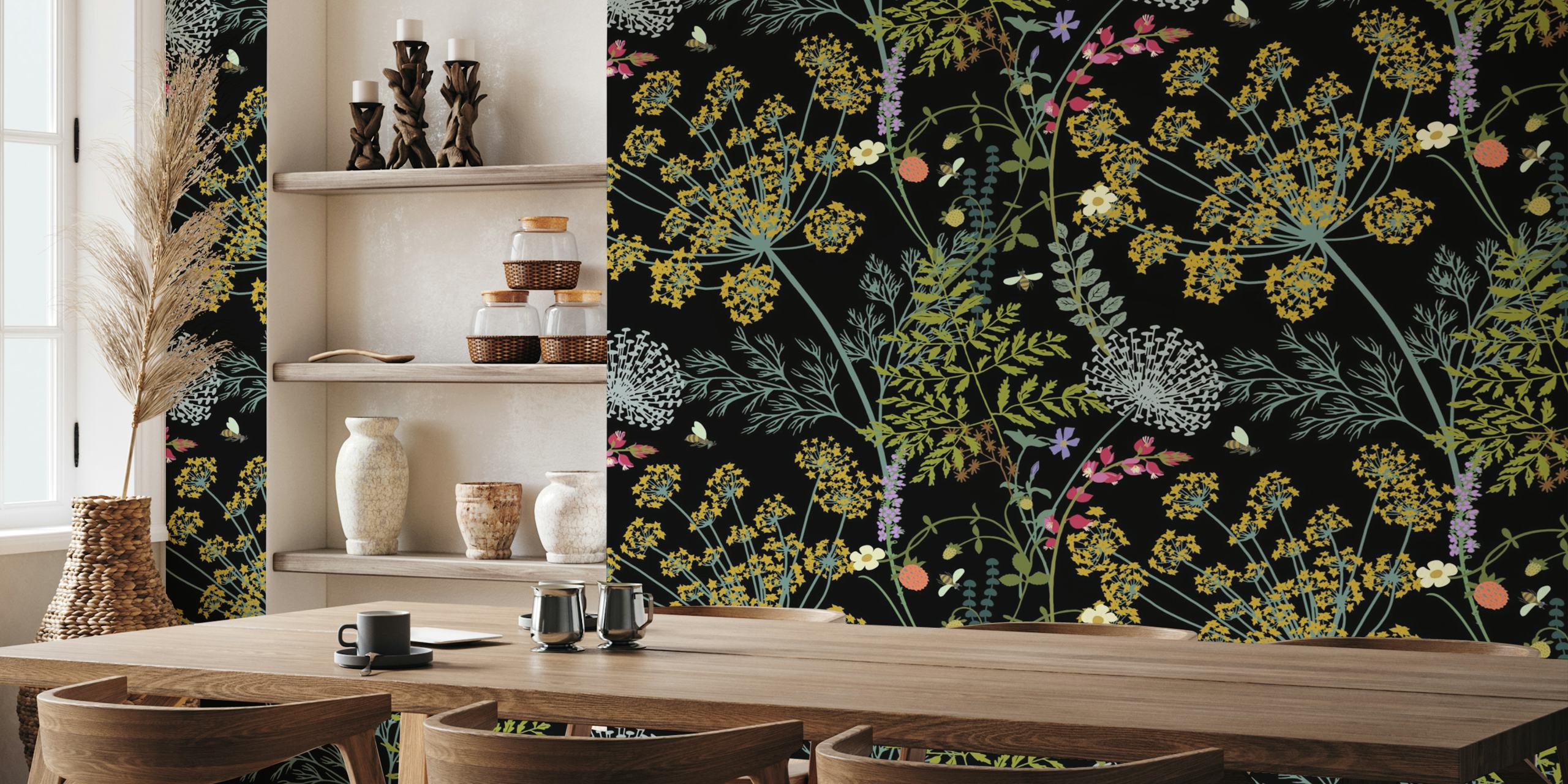 Wild herbs tapetdesign til hjemmet dekor
