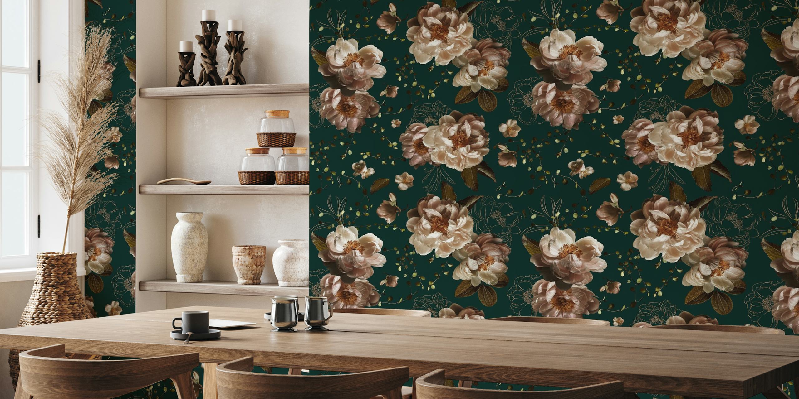 Lush Garden Delight floral wallpaper