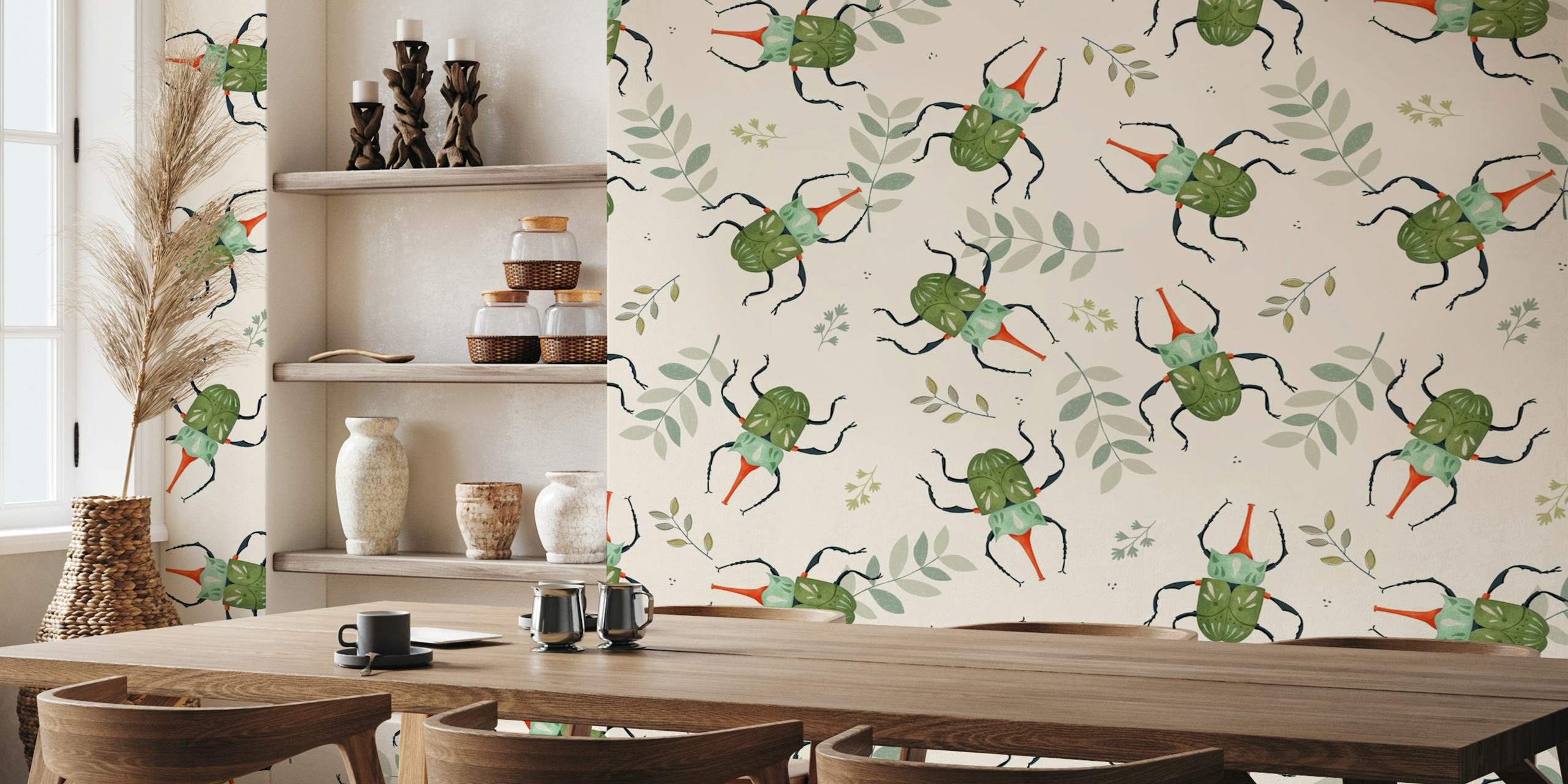 Beetle Dance Nature Decor carta da parati in una stanza