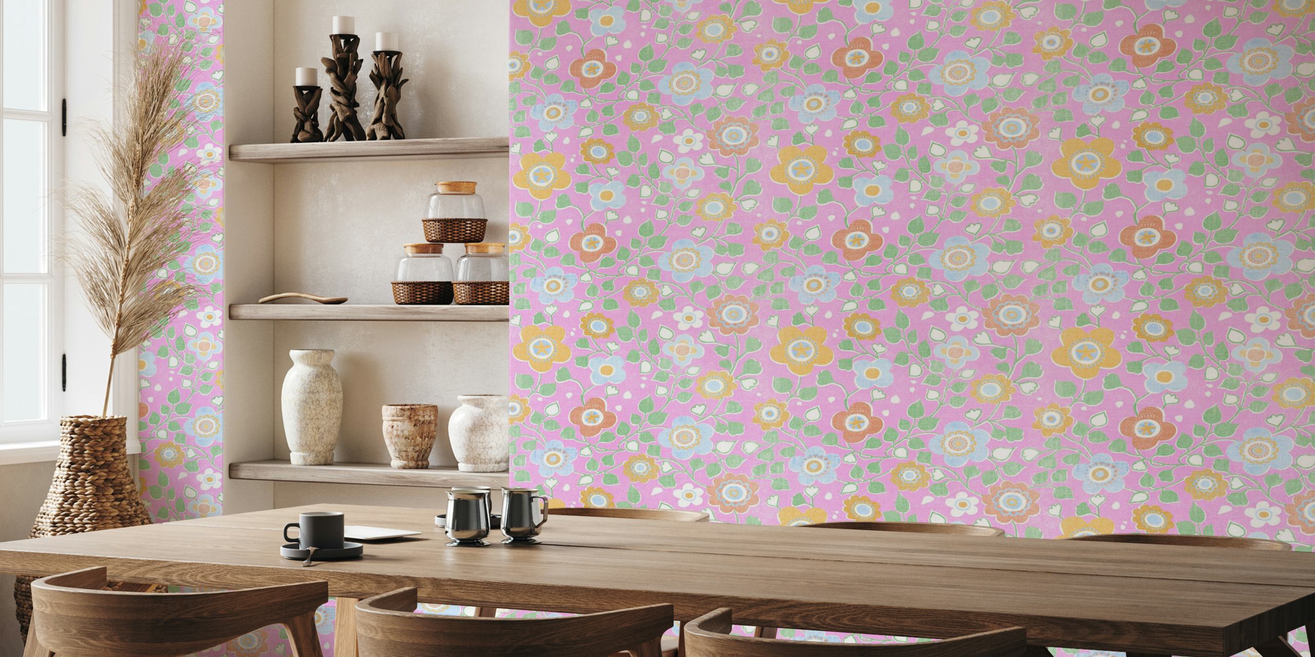 Simply Boho papel de parede em um ambiente de quarto