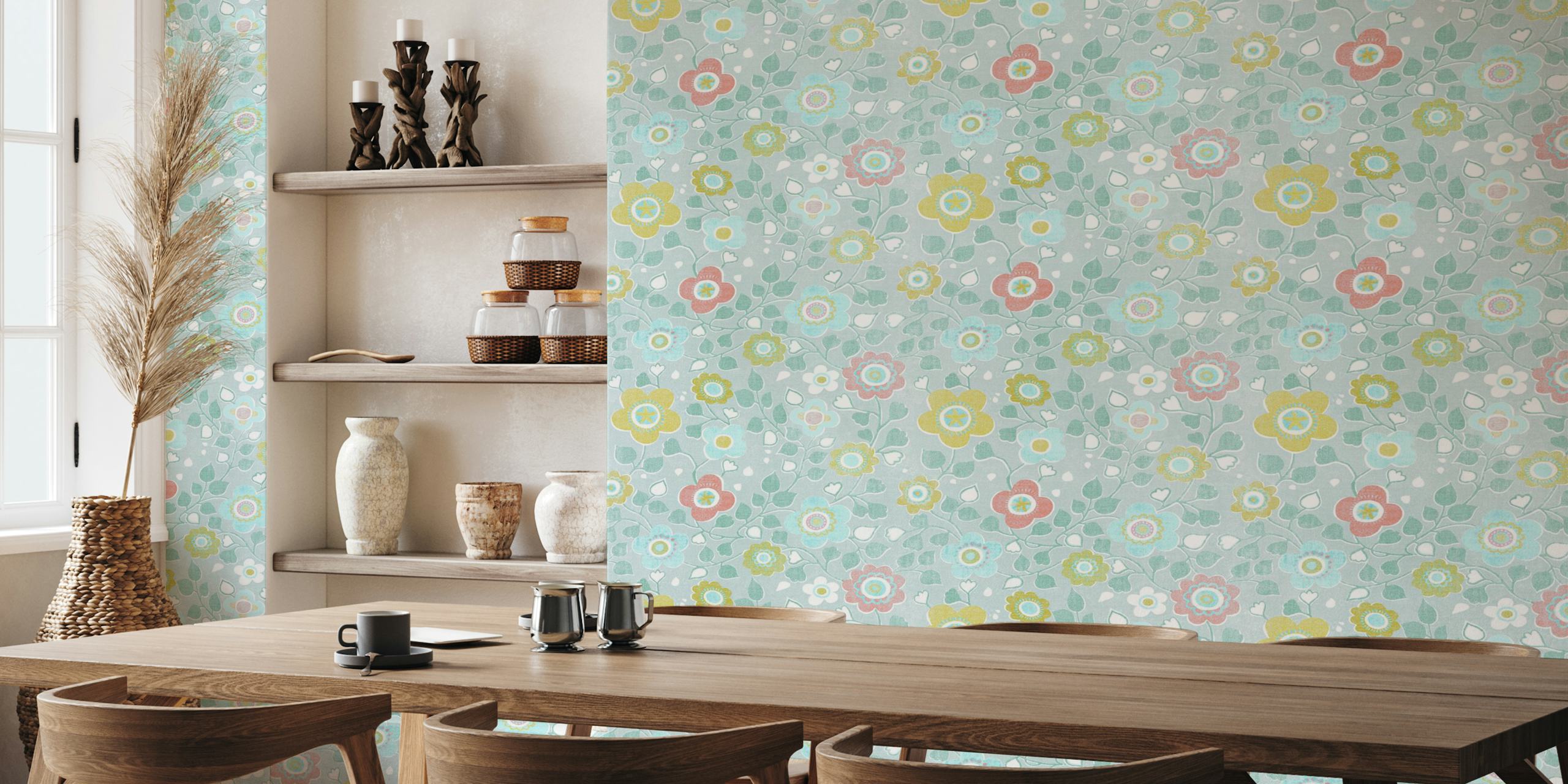 Simply Boho pastelowy wzór tapety