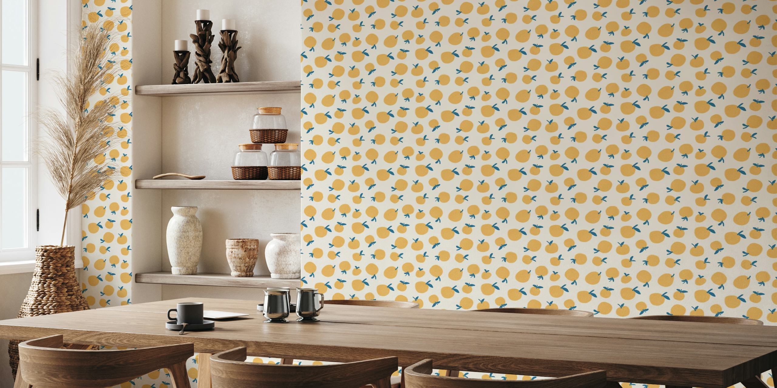 Citrus Delight wallpaper in a bright room