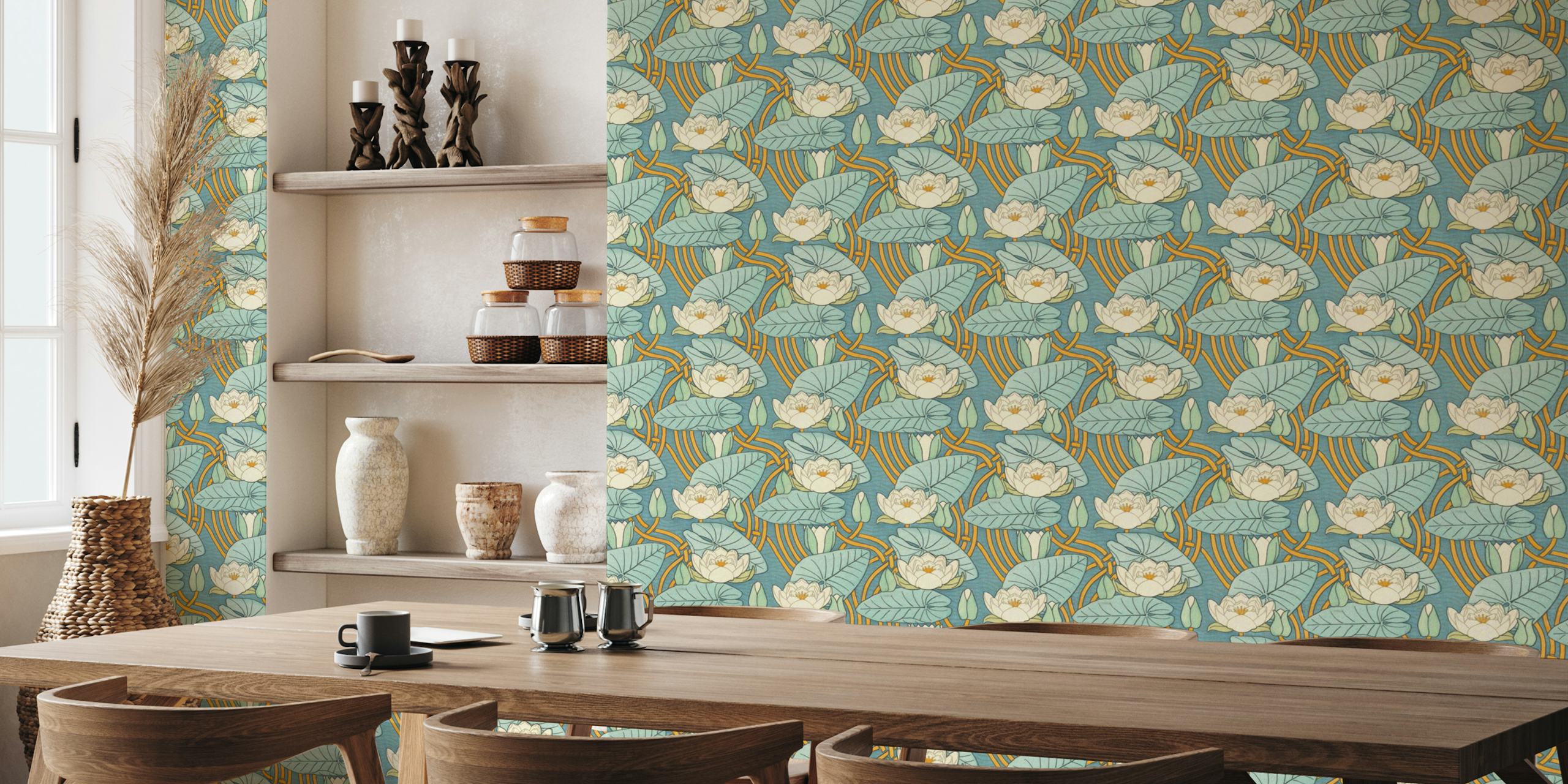 Maurice Pillard Verneuil Water Lily wallpaper in room