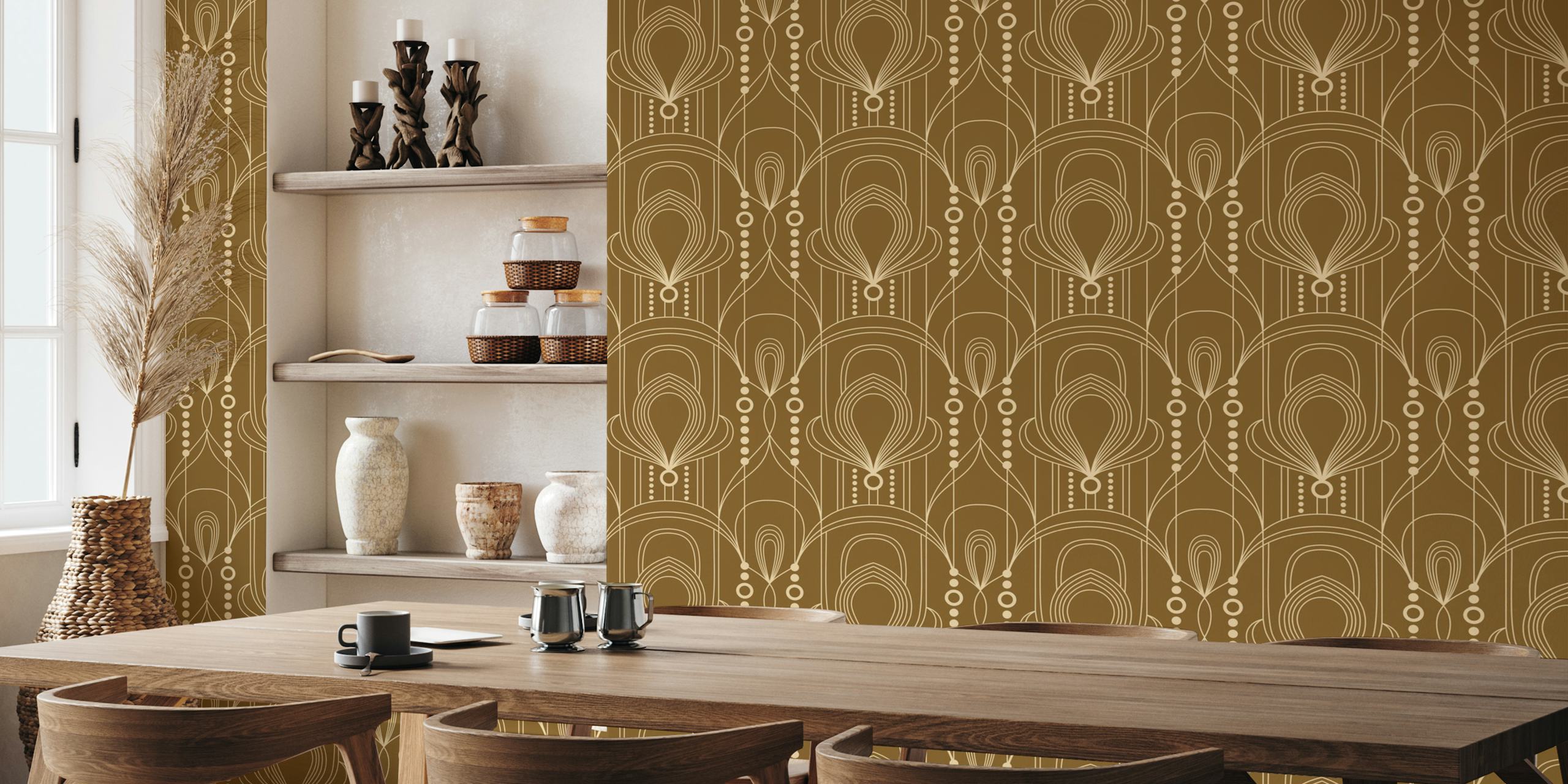Vintage Charm Canvas behang tentoongesteld in een kamer