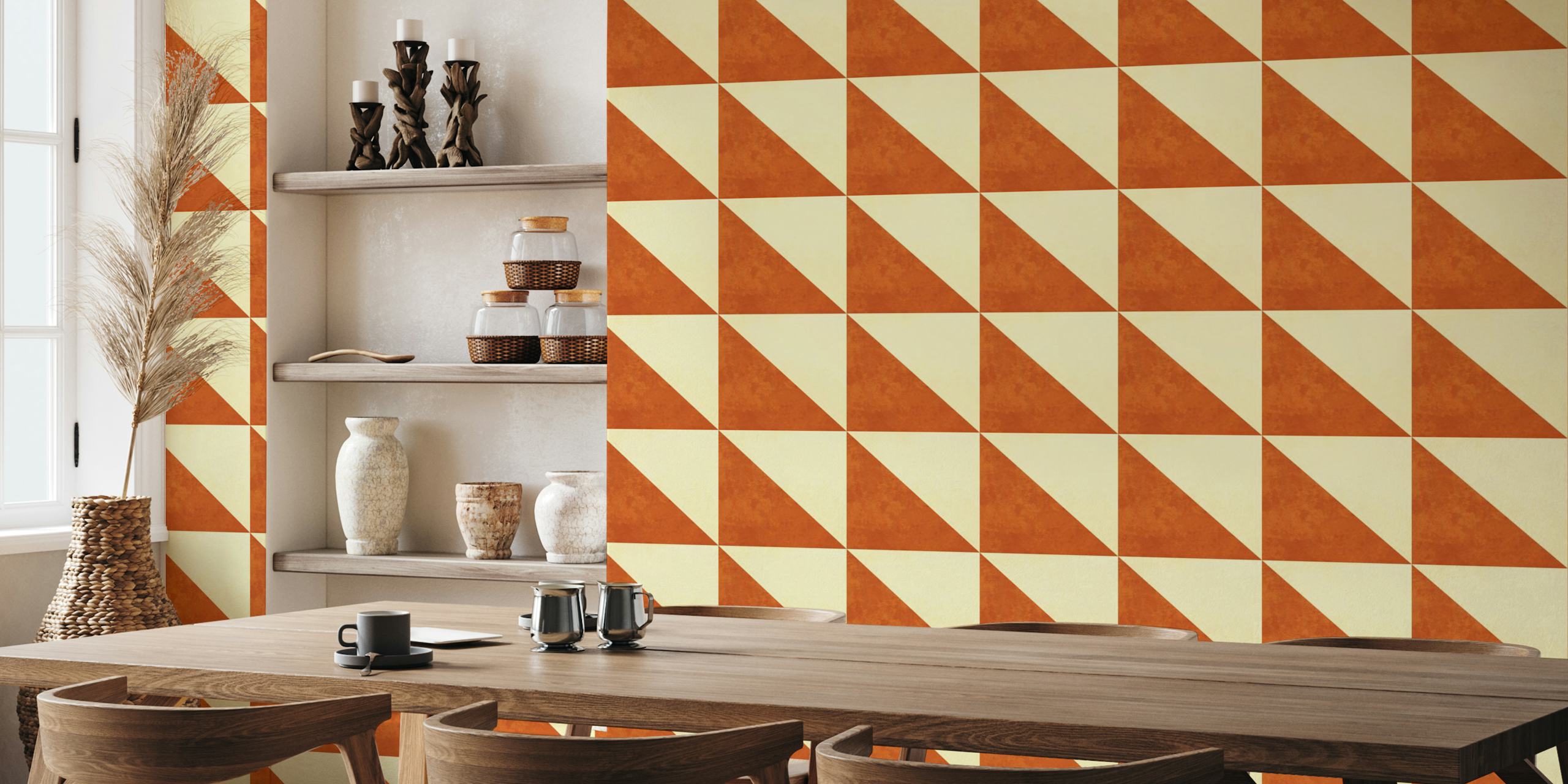 Ταπετσαρία Rustic Diagonal Split σε ένα δωμάτιο