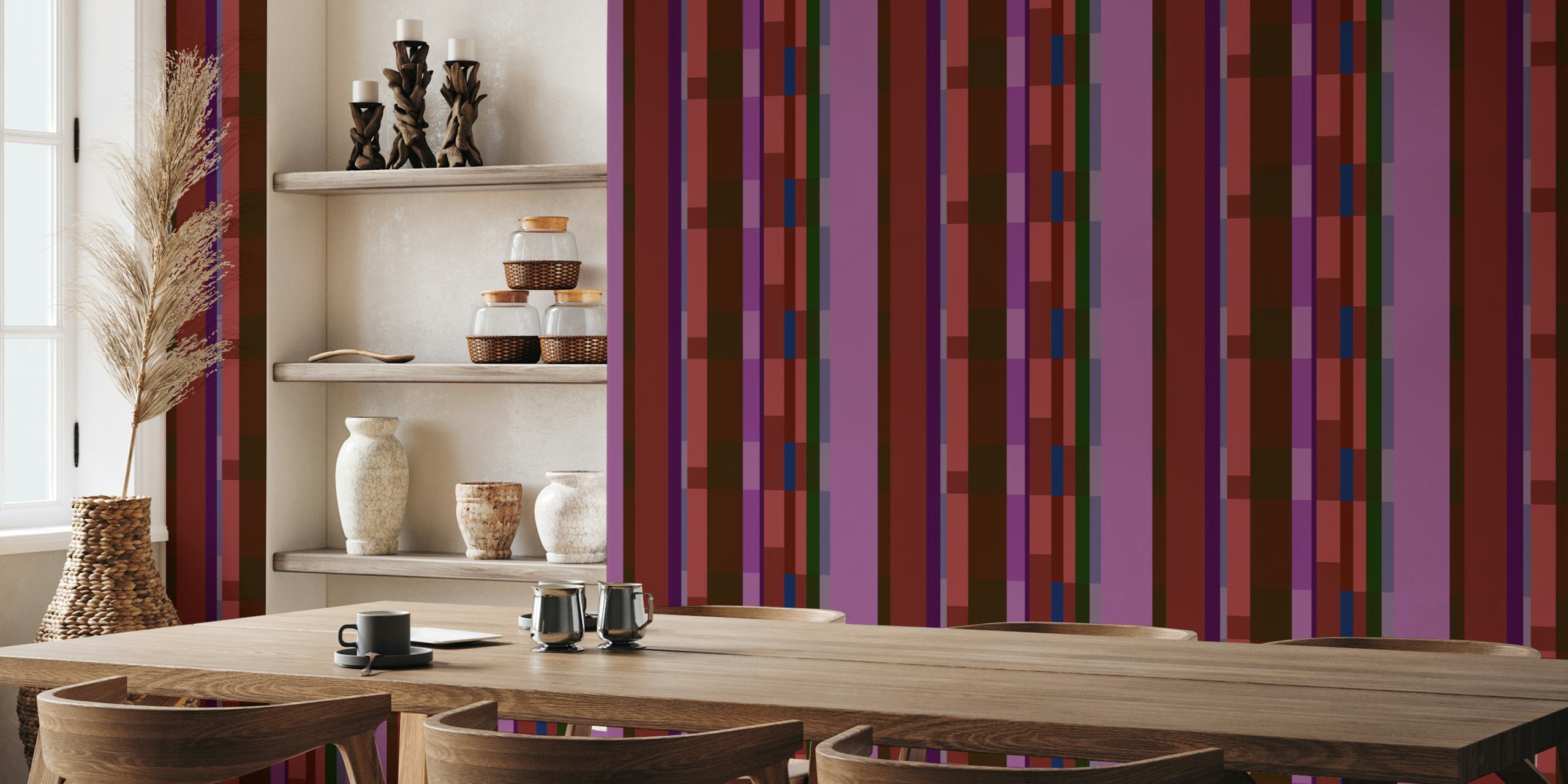 Ταπετσαρία Abstract Artful Lines σε ένα δωμάτιο