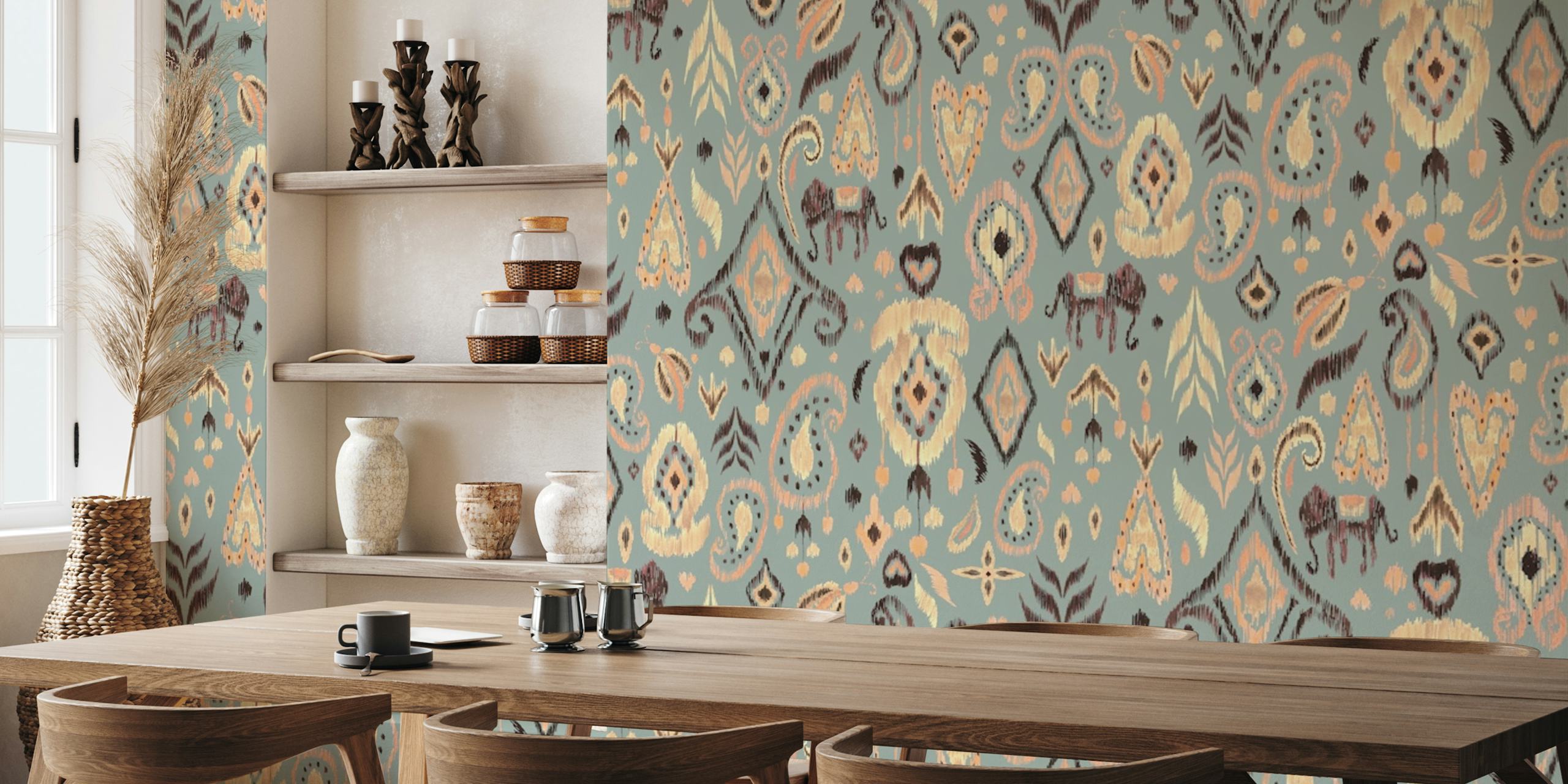 Ikat - 3 design tapety v místnosti