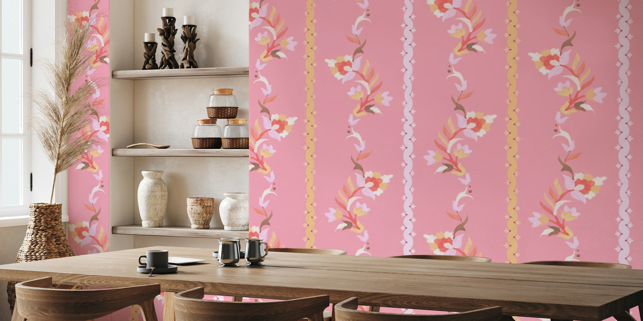 Pashmina Paisley Strips behang in een kamer