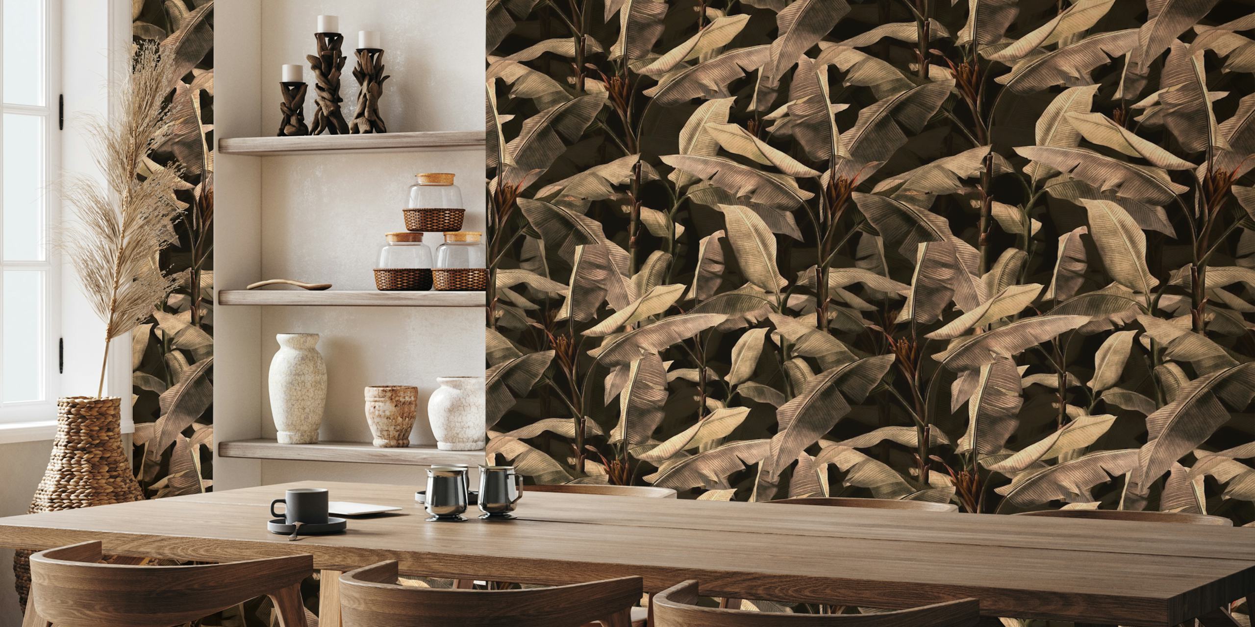 Tropical banana forest wallpaper design