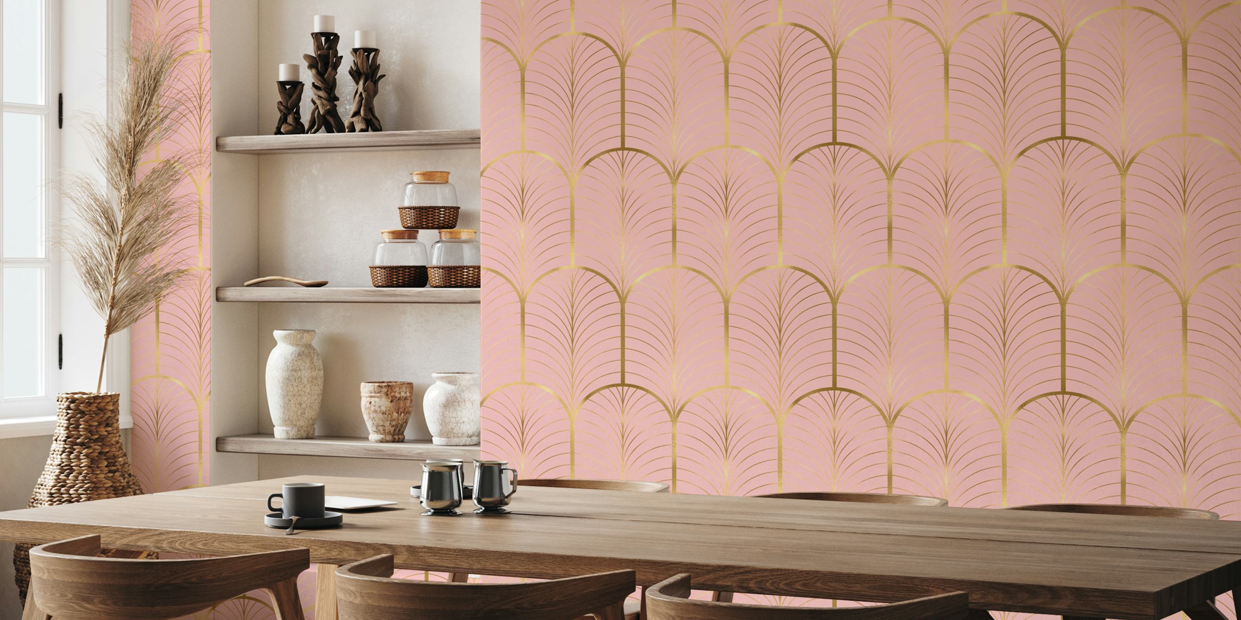 Art Deco goud en roze ontwerp
