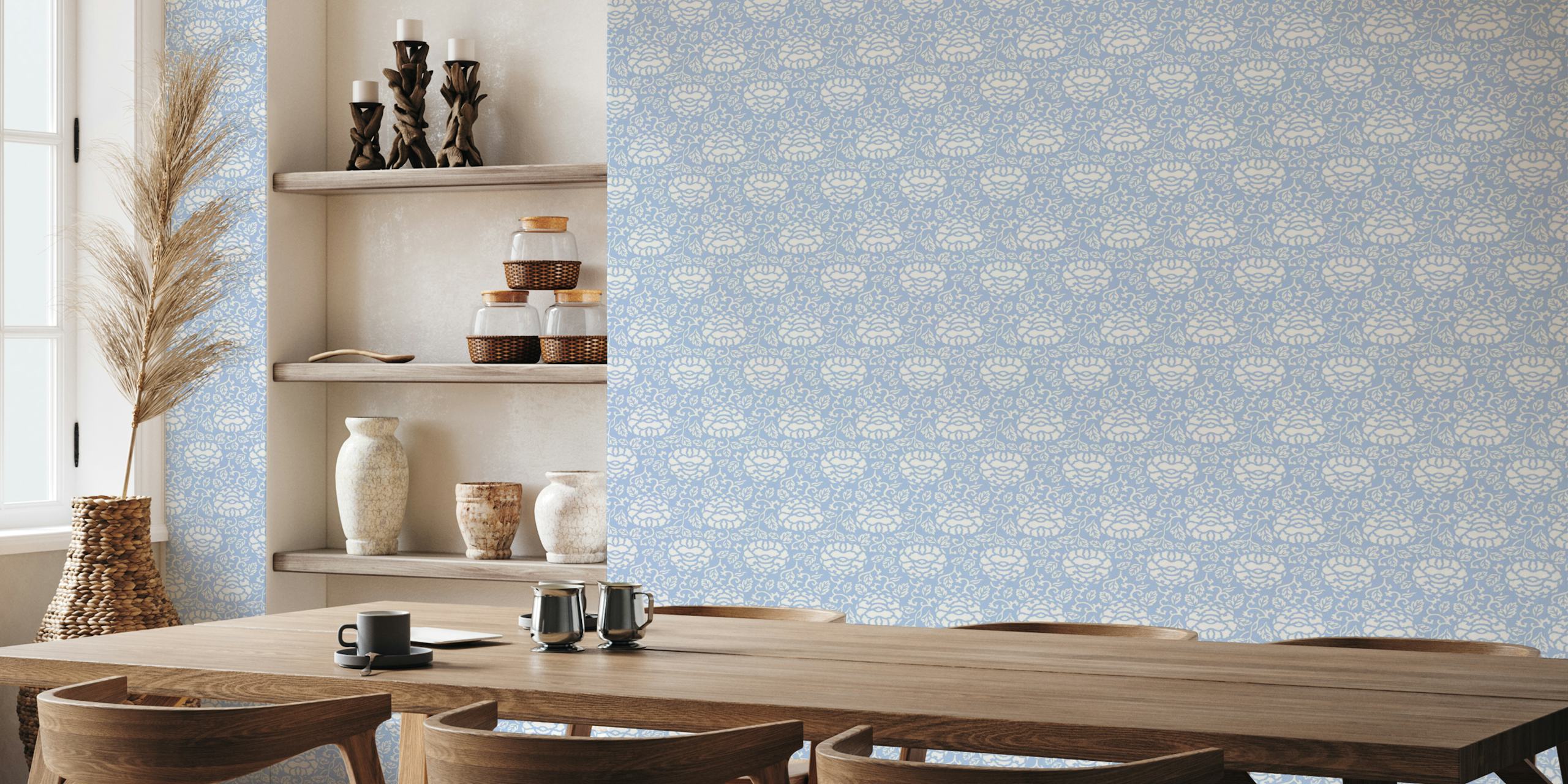 Morris Style Roses wallpaper in a room