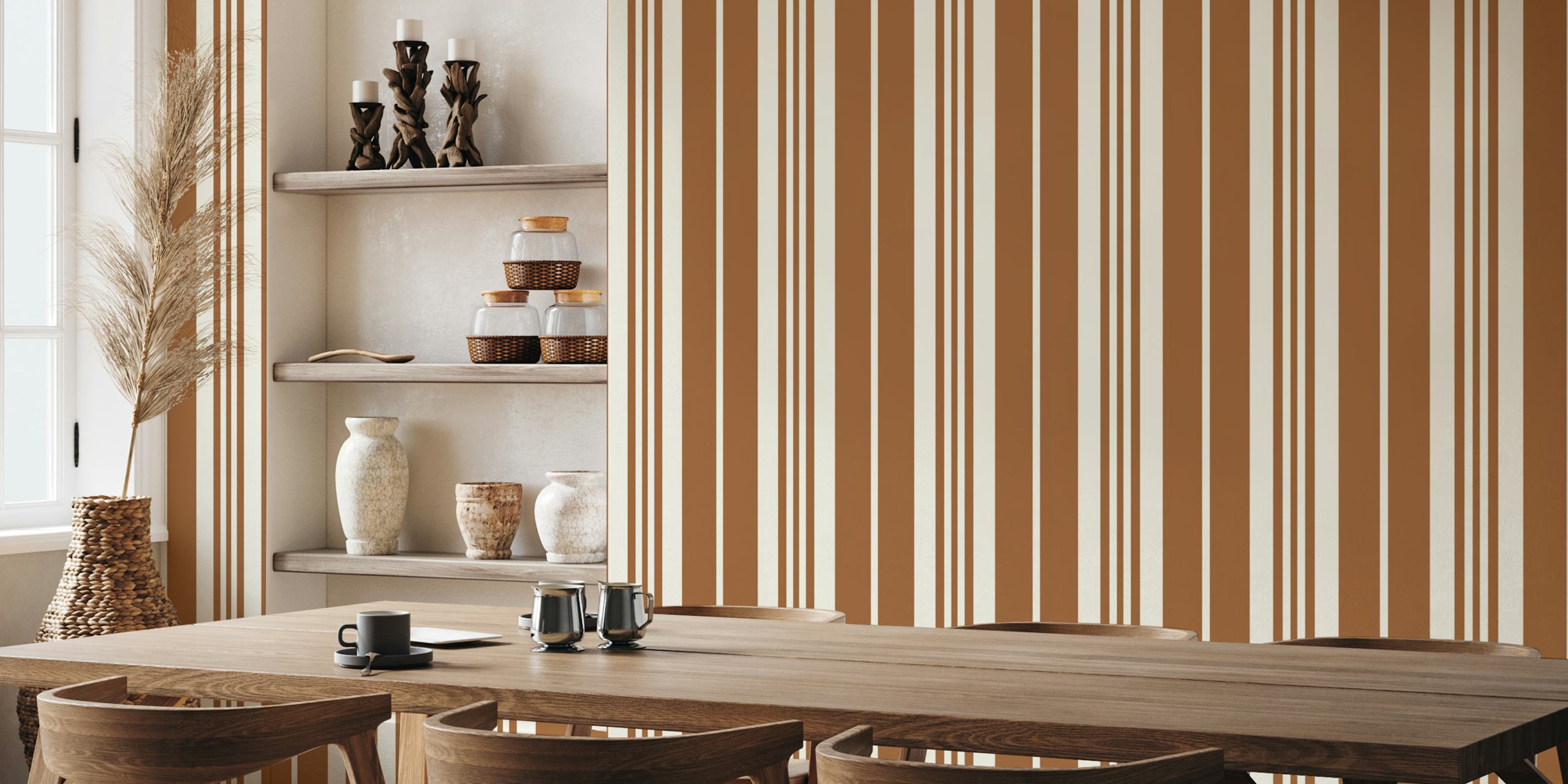 Classic vintage brown stripes Muster in einem Raum
