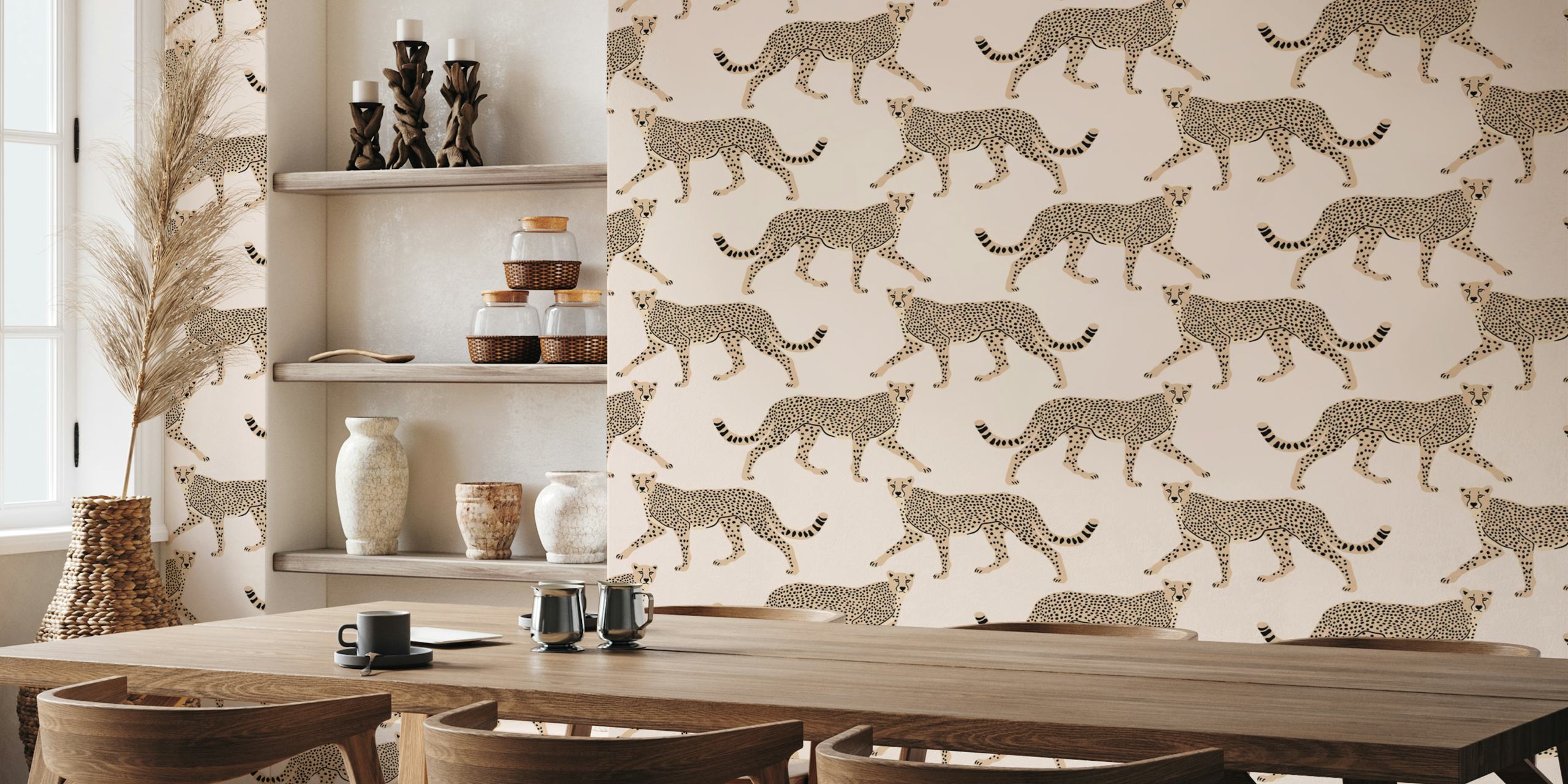 Walking cheetah wallpaper design