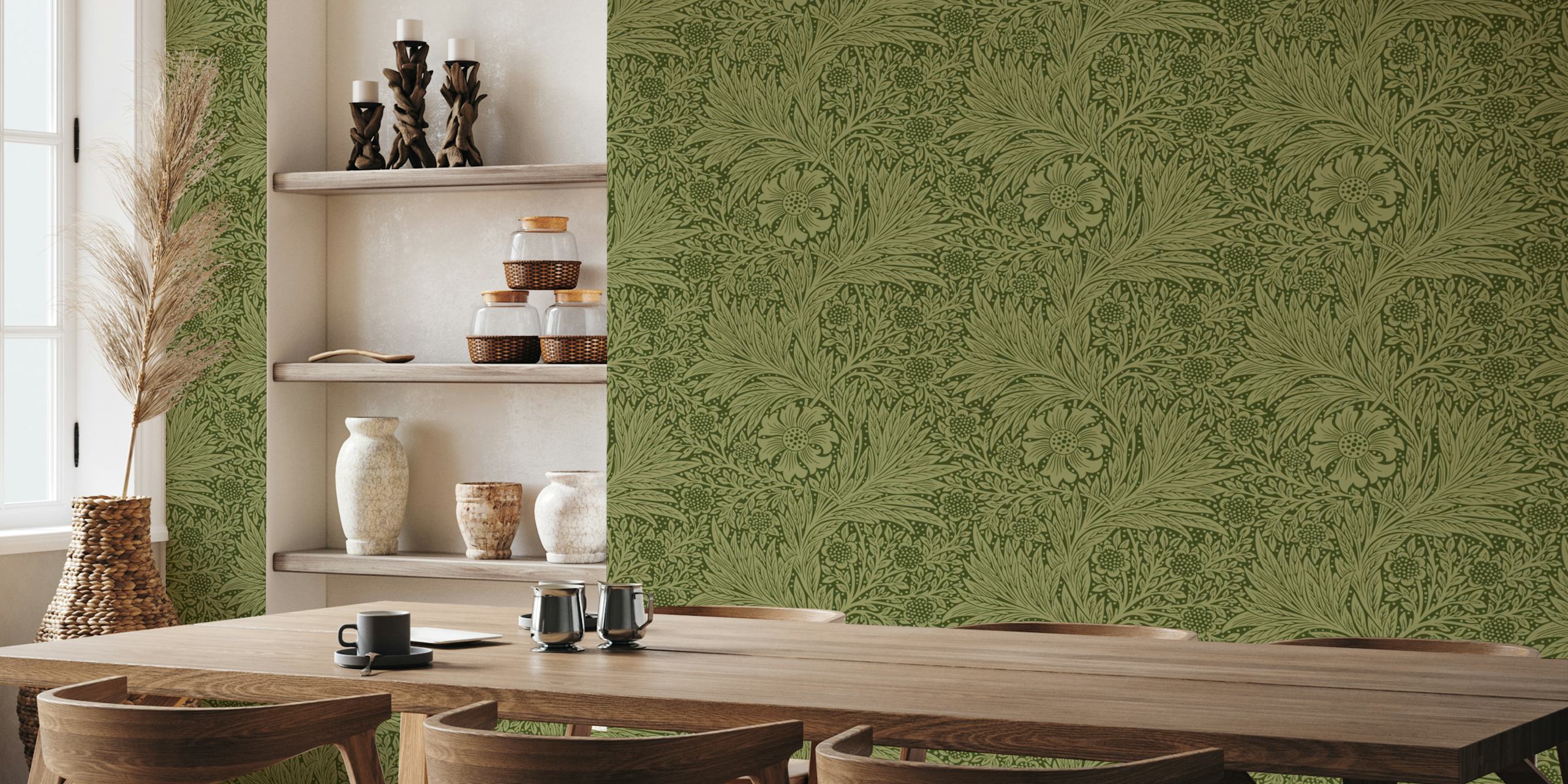 Vintage Victorian Pure Marigold wallpaper i ett rum