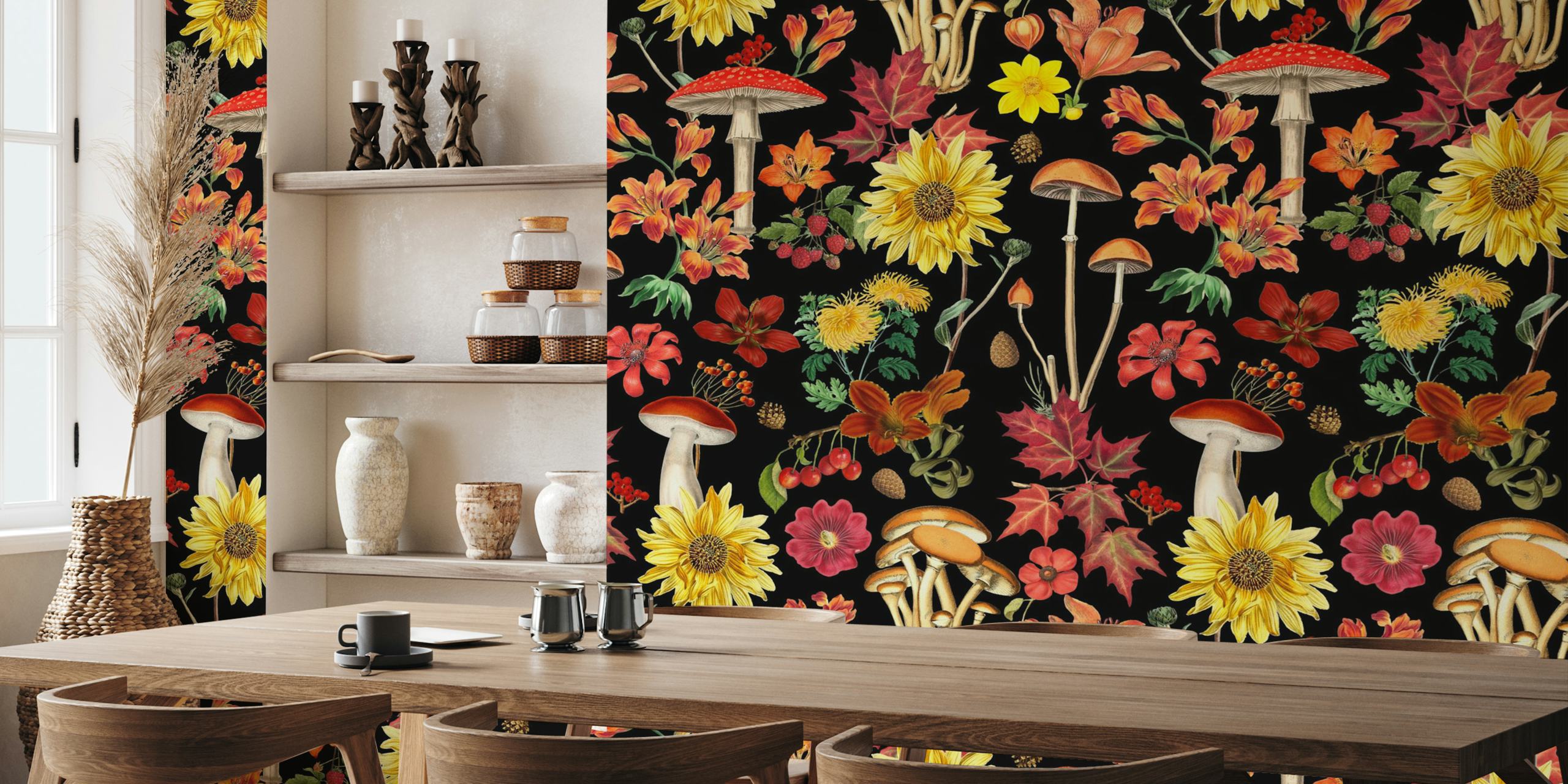 Cozy woodland vibrant autumn vibes wallpaper