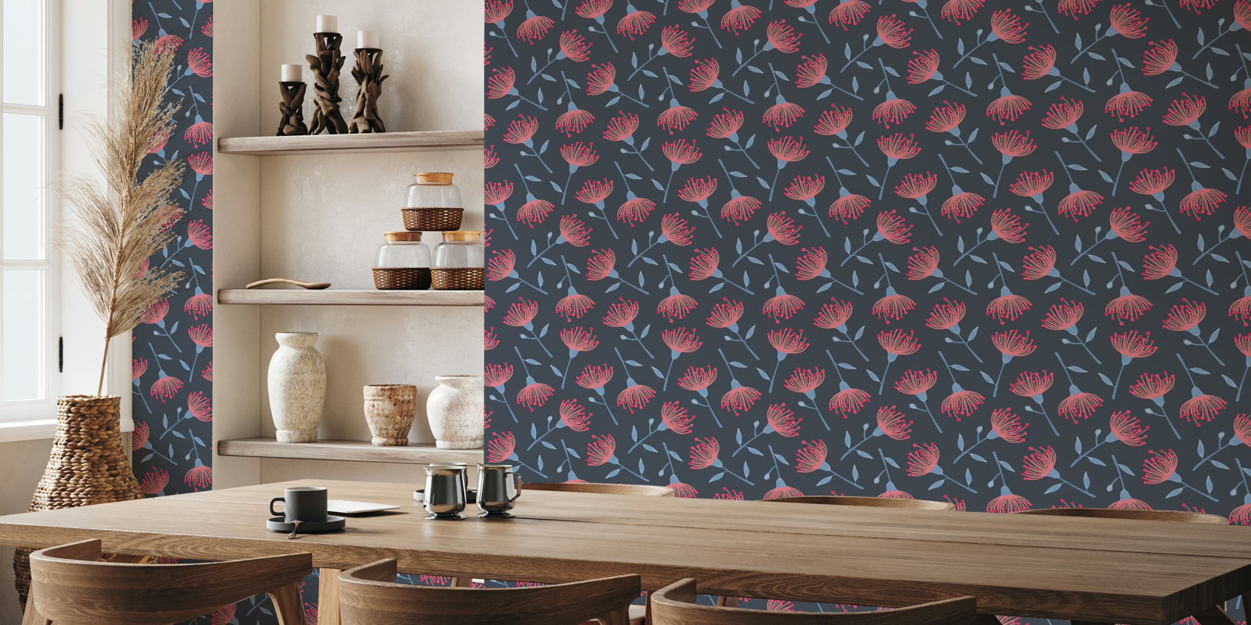 Eucalyptus Tossed Floral - Navy Blue - Small V Pokoji
