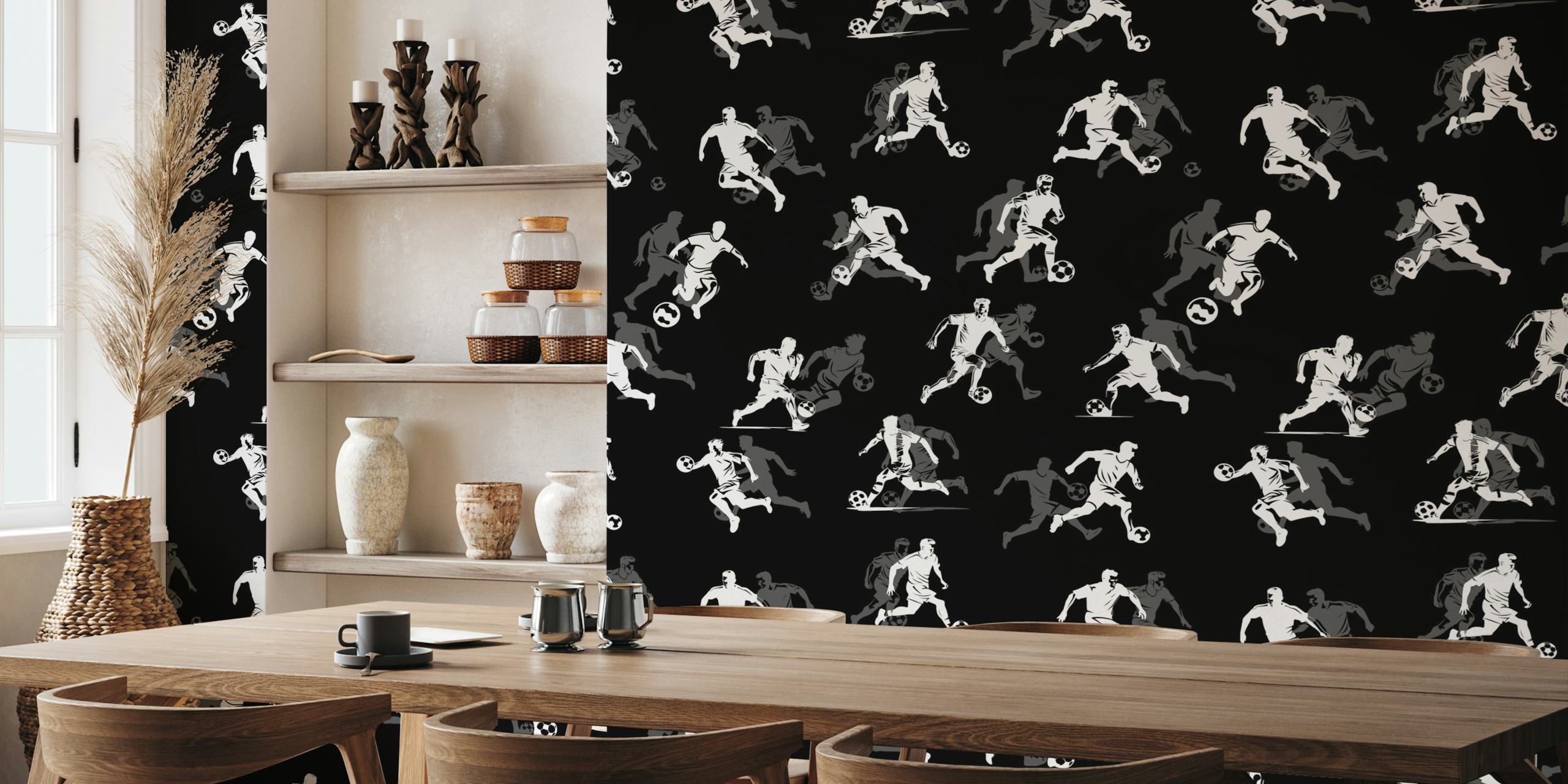 Papel de parede Soccer Players em um quarto