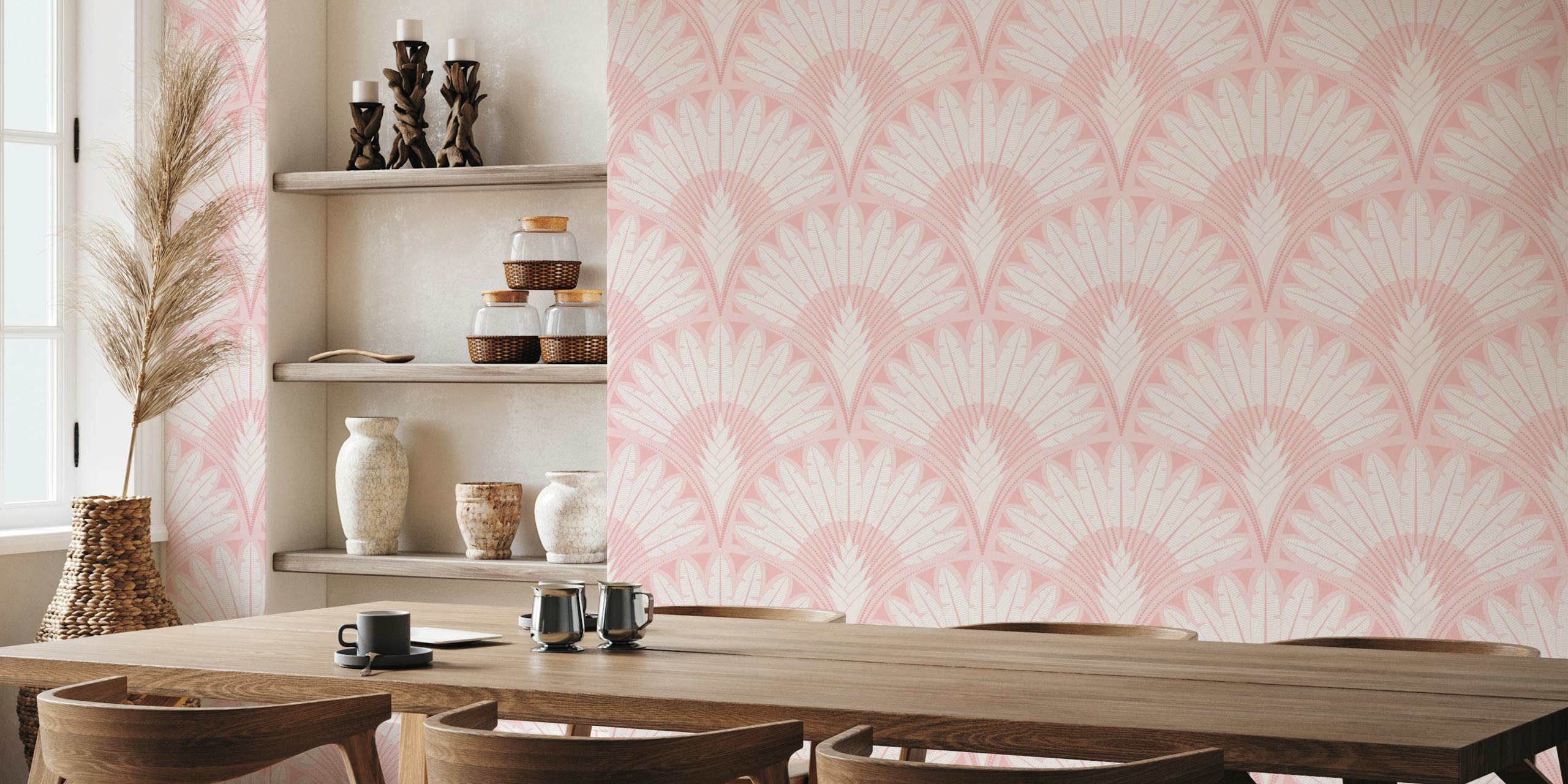 Travelers Palm wallpaper huoneasetelmassa