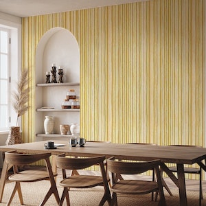 Vertical & Textured Stripes - Mustard Yellow