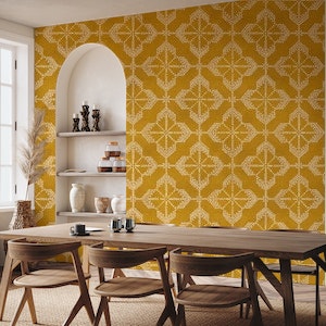 Mustard yellow boho tiles