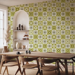 Vintage kitchen tiles - green