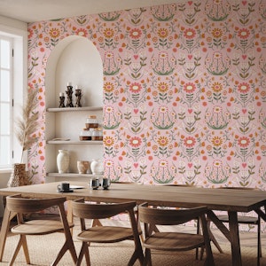 Arts and Crafts Folk Floral - Pink