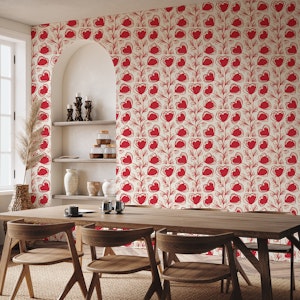 Sweetheart Plant Motif Red