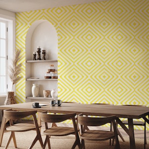 Modern Kilim - sunshine yellow and white