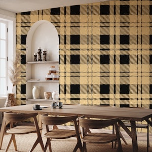 Cream and Black Erskine tartan