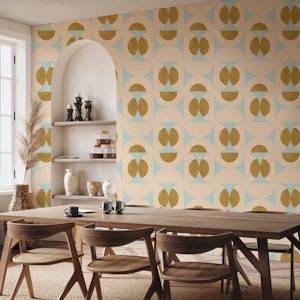 Retro Circle Fusion - Mid Century Baby Blue